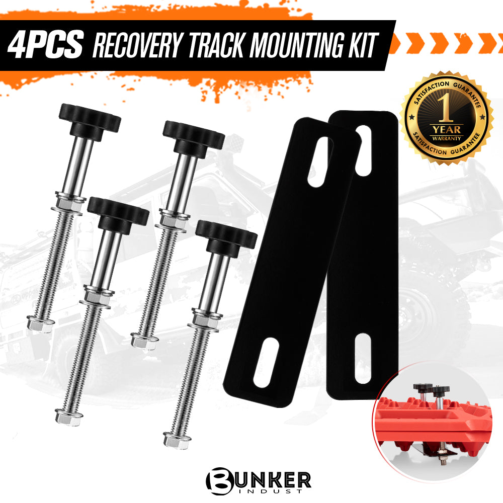 Bunker Indust 4WD Recovery Tracks /w Mounting Pins Jack Base Bag Snow Boards 4x4 - Sunyee