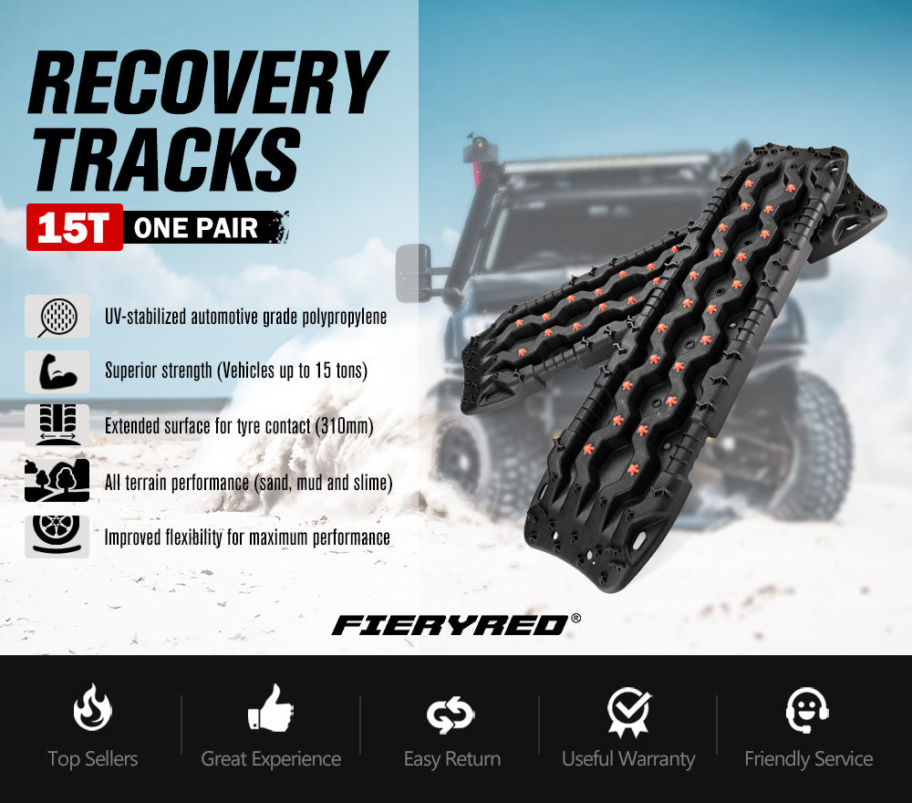 FIERYRED Pair 15T Recovery Tracks Black - Sunyee