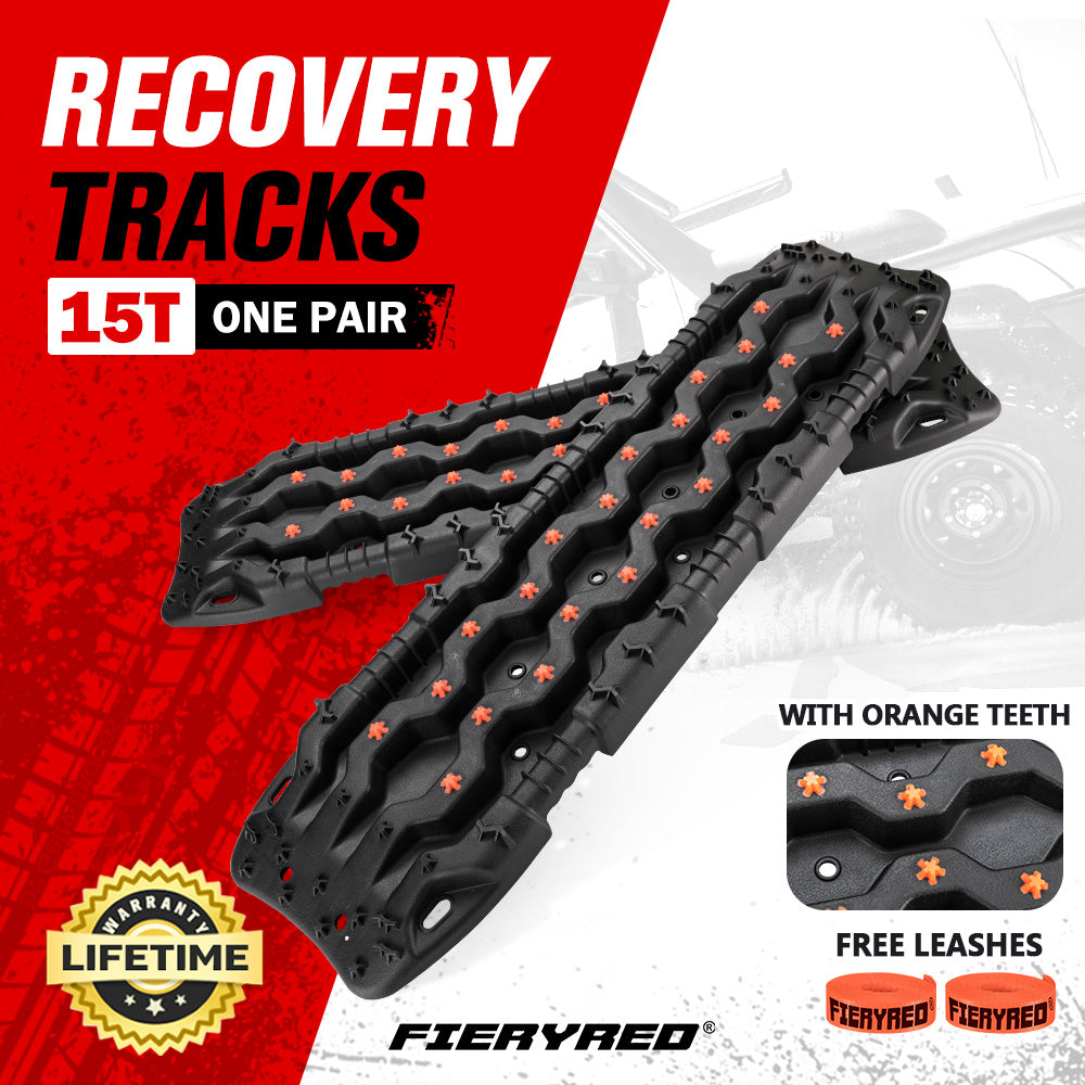 Fieryred Recovery Tracks /w Mounting Pins 15T Board 4WD Sand Track Snow Mud 4x4 - Sunyee