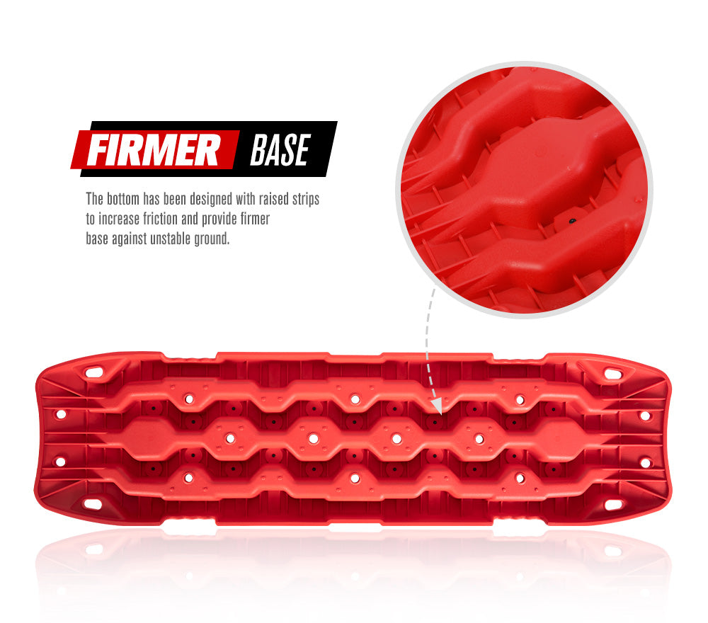 Fieryred Recovery Tracks 15T Board 4WD Vehicle Sand/Snow/Mud 1 Pair Red - Sunyee