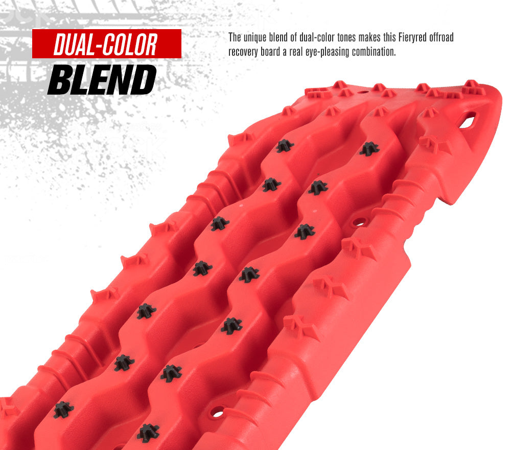 Fieryred Recovery Tracks 15T Board 4WD Vehicle Sand/Snow/Mud 1 Pair Red - Sunyee