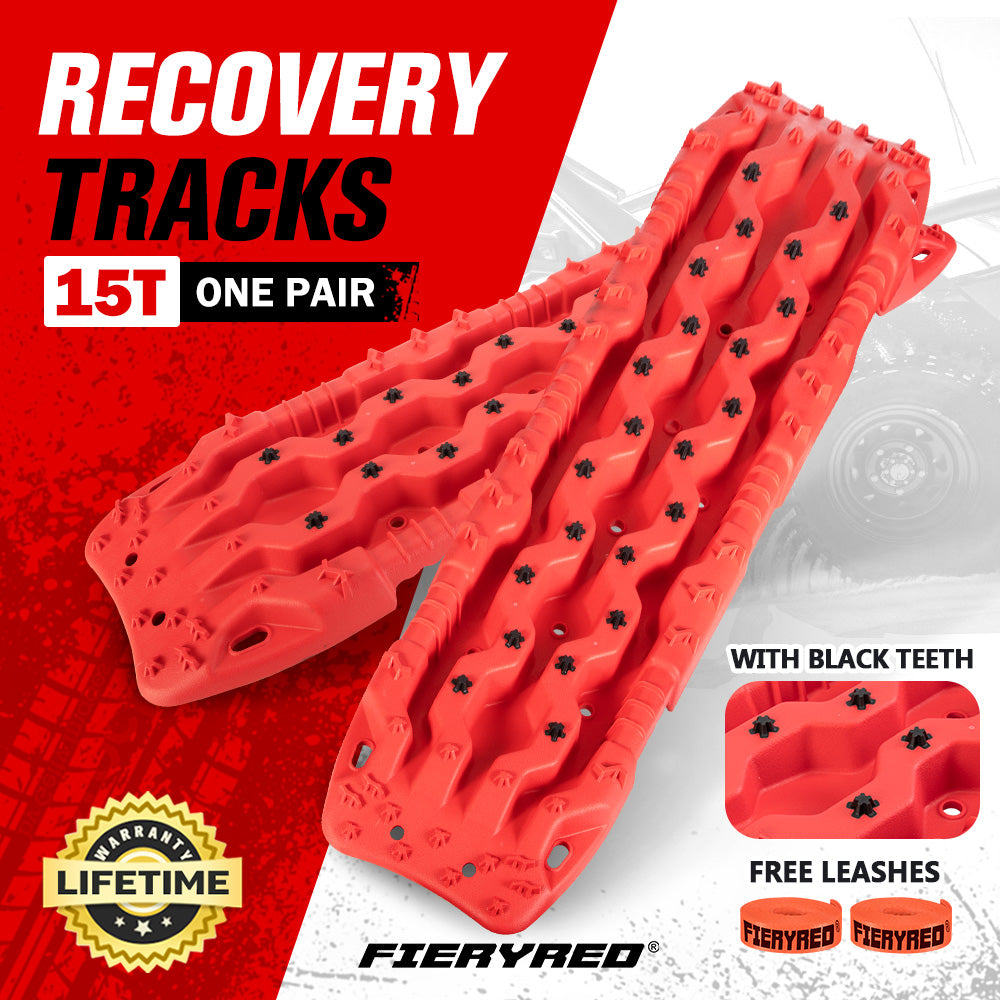 Fieryred Recovery Tracks /w Mounting Pins 15T Board 4WD Sand Track Snow Mud 4x4 - Sunyee