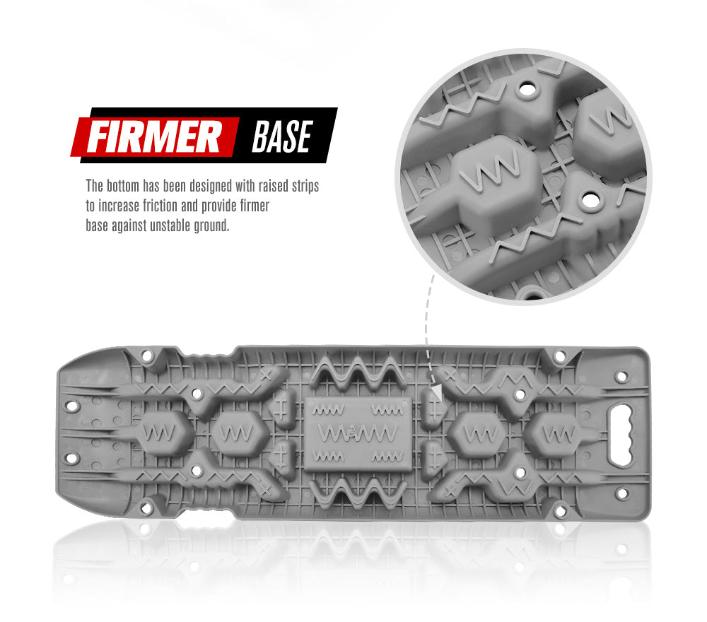 Fieryred Recovery Tracks Board 10T Sand Mud Snow Grass 4WD Accessory Grey 1Pair - Sunyee