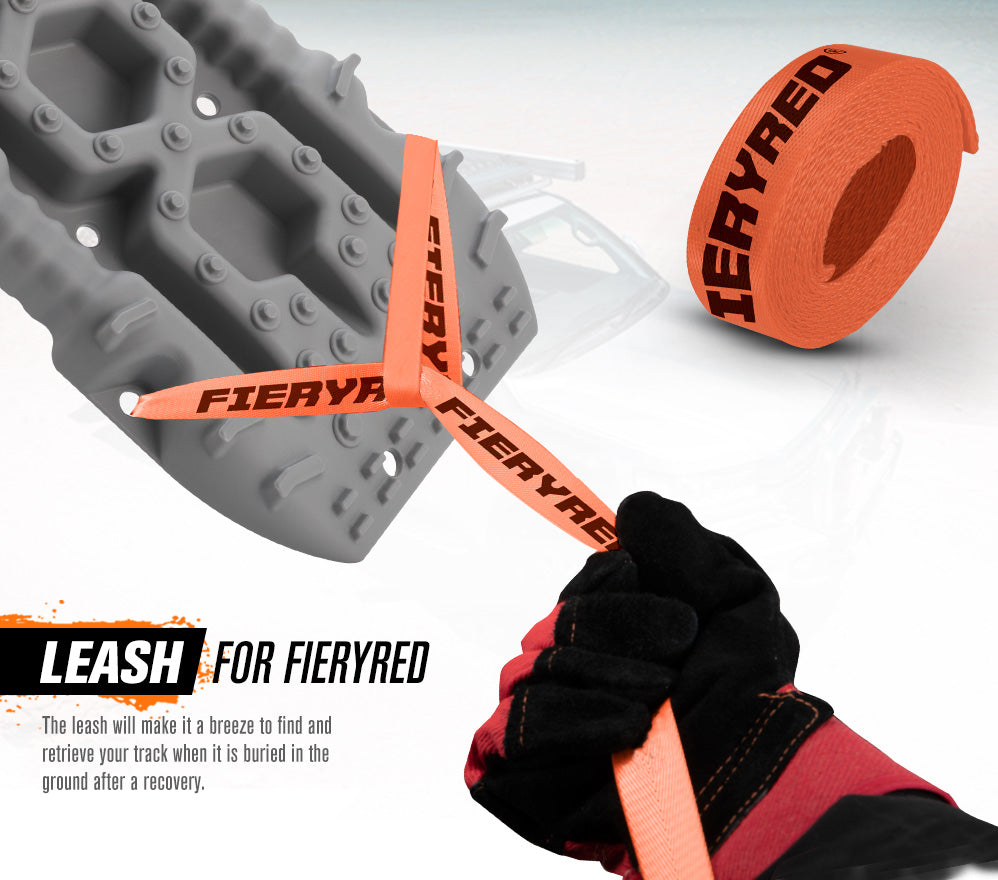 Fieryred Recovery Tracks Board 10T Sand Mud Snow Grass 4WD Accessory Grey 1Pair - Sunyee