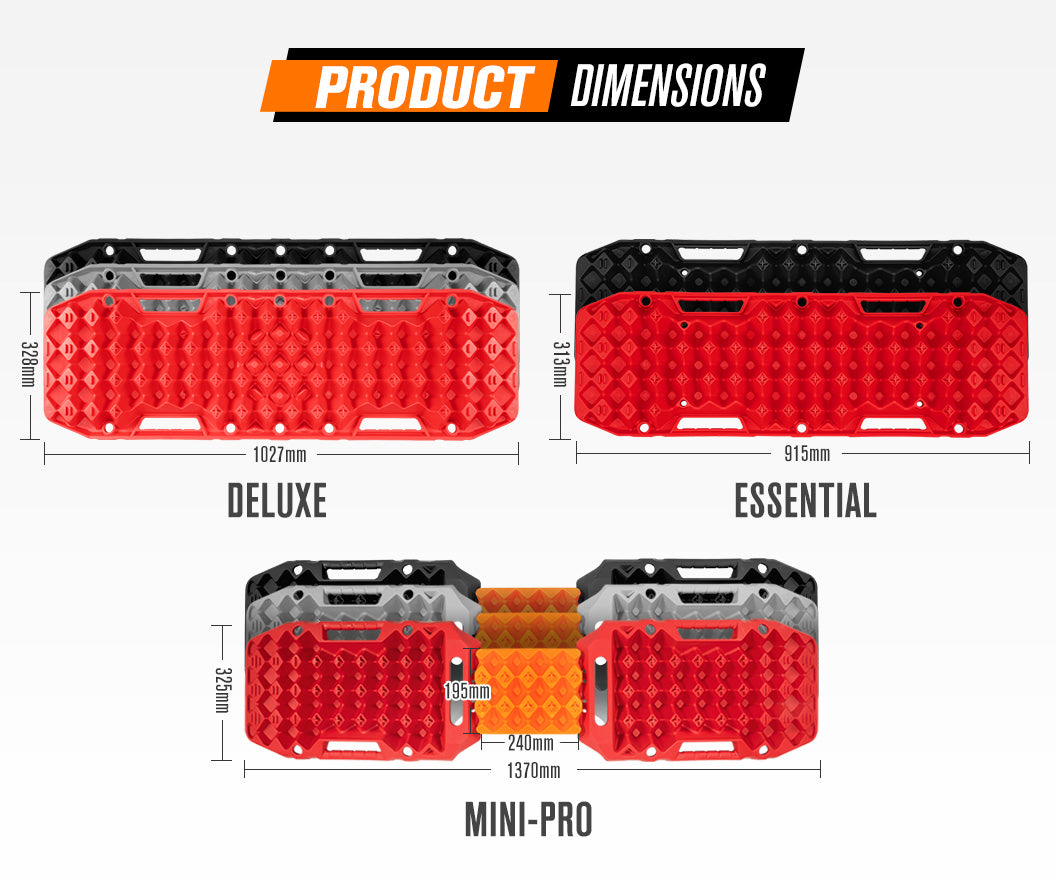 Bunker Indust 4WD Recovery Tracks /w Mounting Pins Jack Base Bag Snow Boards 4x4 - Sunyee