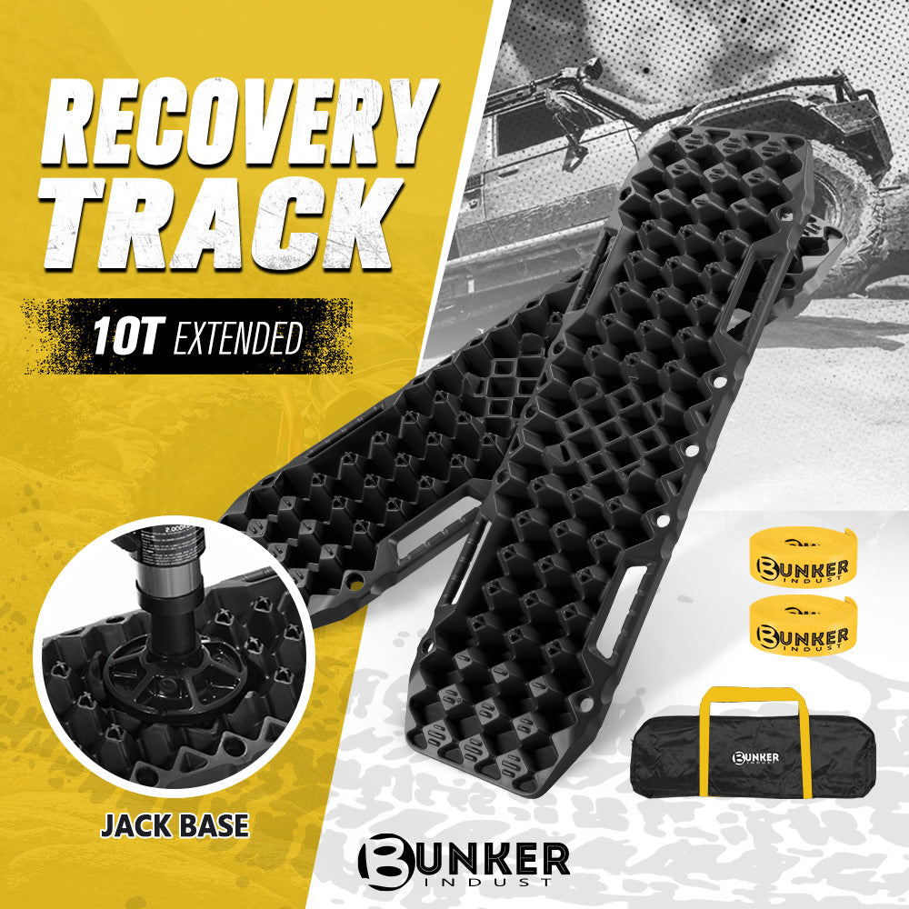 Bunker Indust 4WD Recovery Tracks /w Mounting Pins Jack Base Bag Snow Boards 4x4 - Sunyee
