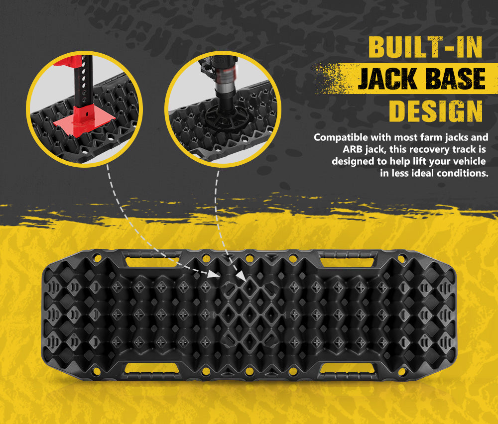 Bunker Indust Recovery Tracks Farm Jack Base 10T Board Sand Mud Snow OffRoad 4WD Black - Sunyee