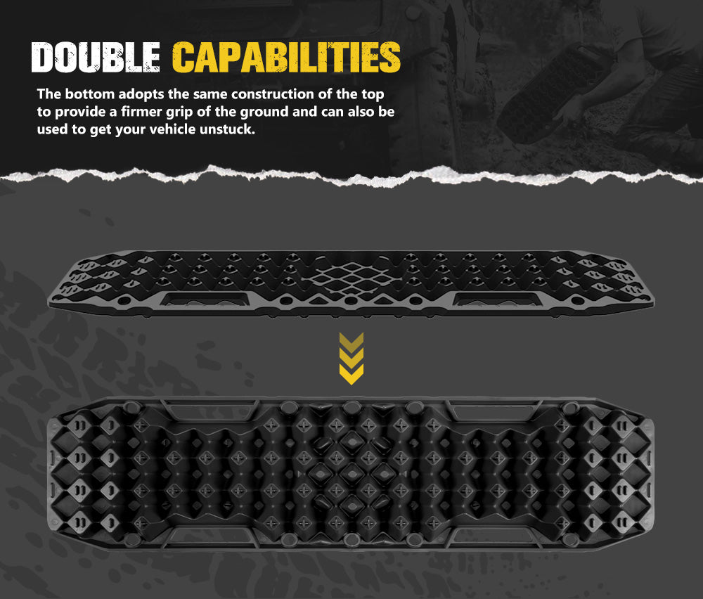 Bunker Indust Recovery Tracks Farm Jack Base 10T Board Sand Mud Snow OffRoad 4WD Black - Sunyee