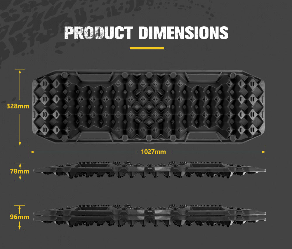 Bunker Indust Recovery Tracks Farm Jack Base 10T Board Sand Mud Snow OffRoad 4WD Black - Sunyee