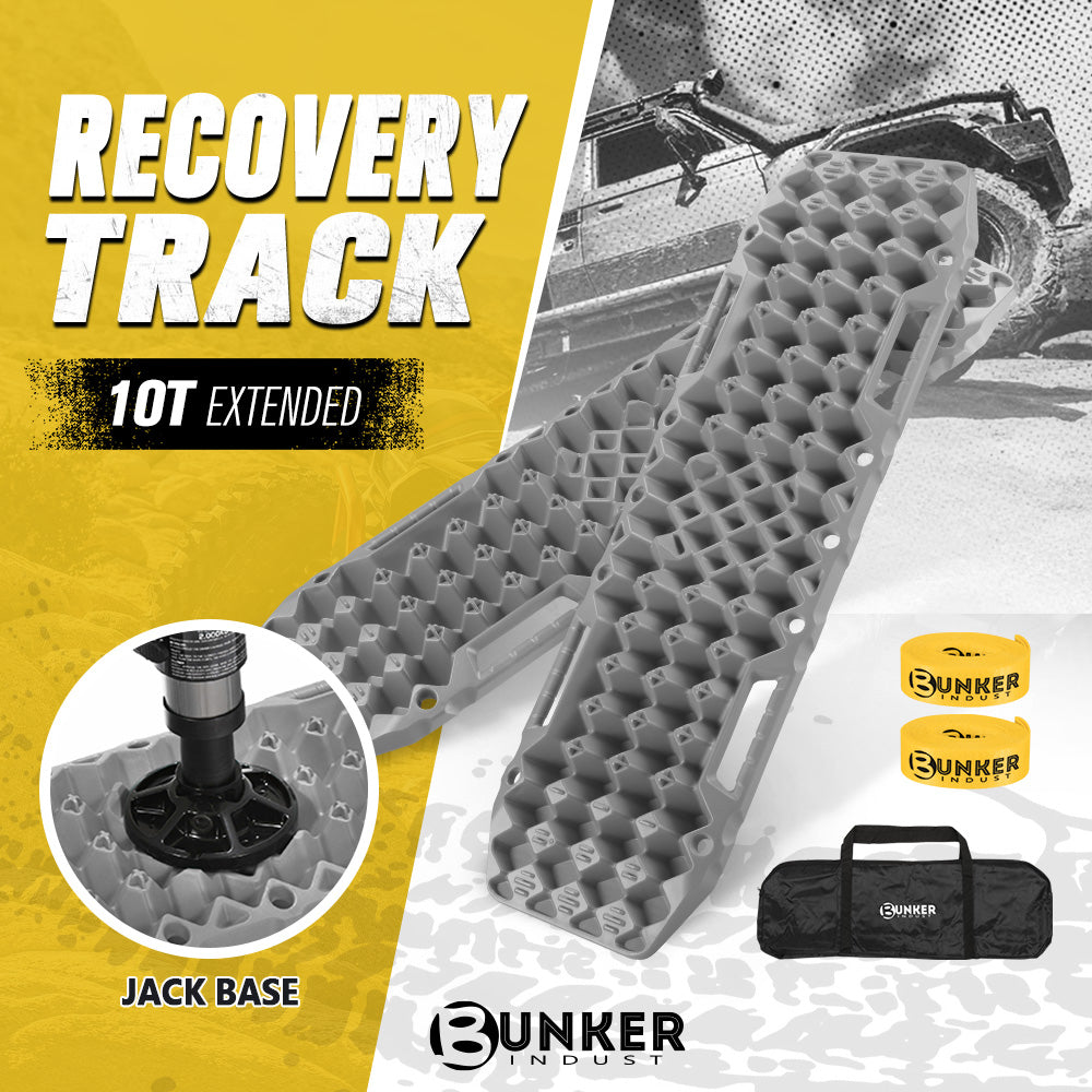 Bunker Indust 4WD Recovery Tracks /w Mounting Pins Jack Base Bag Snow Boards 4x4 - Sunyee
