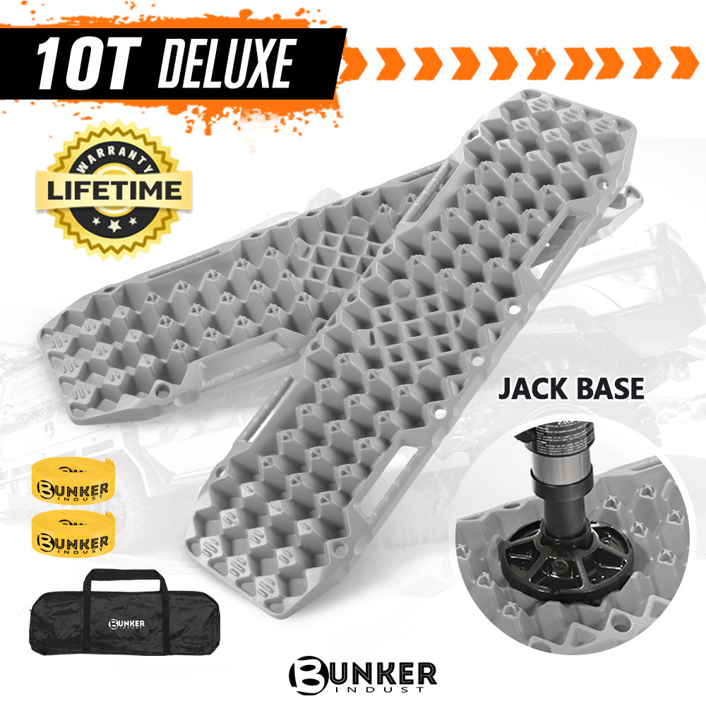 Bunker Indust 4WD Recovery Tracks /w Mounting Pins Jack Base Bag Snow Boards 4x4 - Sunyee