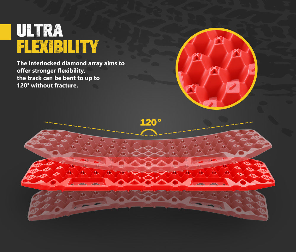 Bunker Indust Recovery Tracks Farm Jack Base 10T Board Sand Mud Snow OffRoad 4WD Red - Sunyee