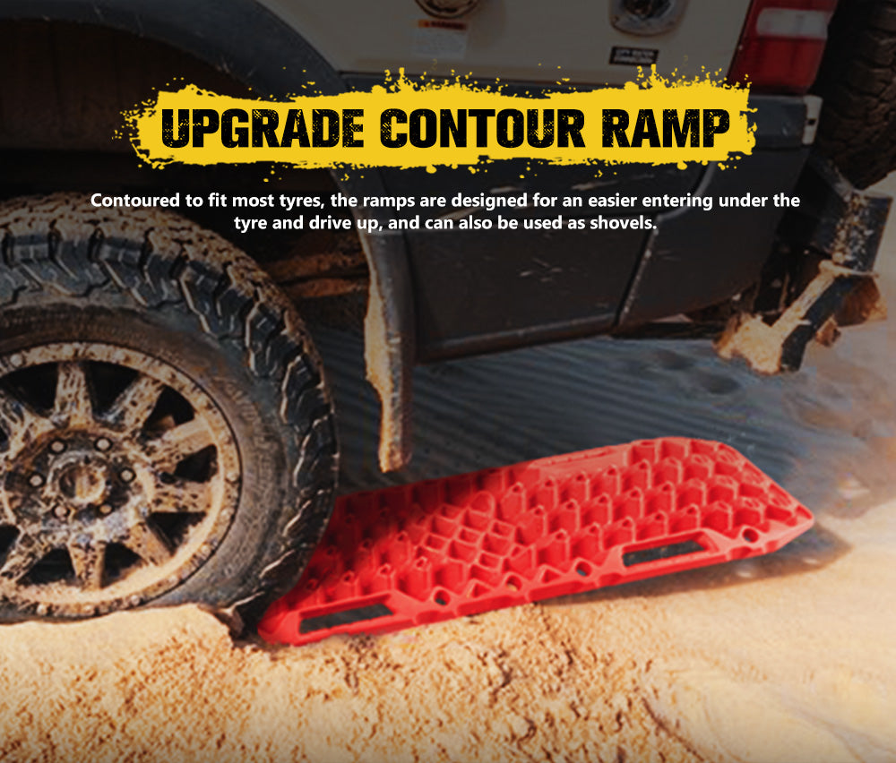 Bunker Indust Recovery Tracks Farm Jack Base 10T Board Sand Mud Snow OffRoad 4WD Red - Sunyee