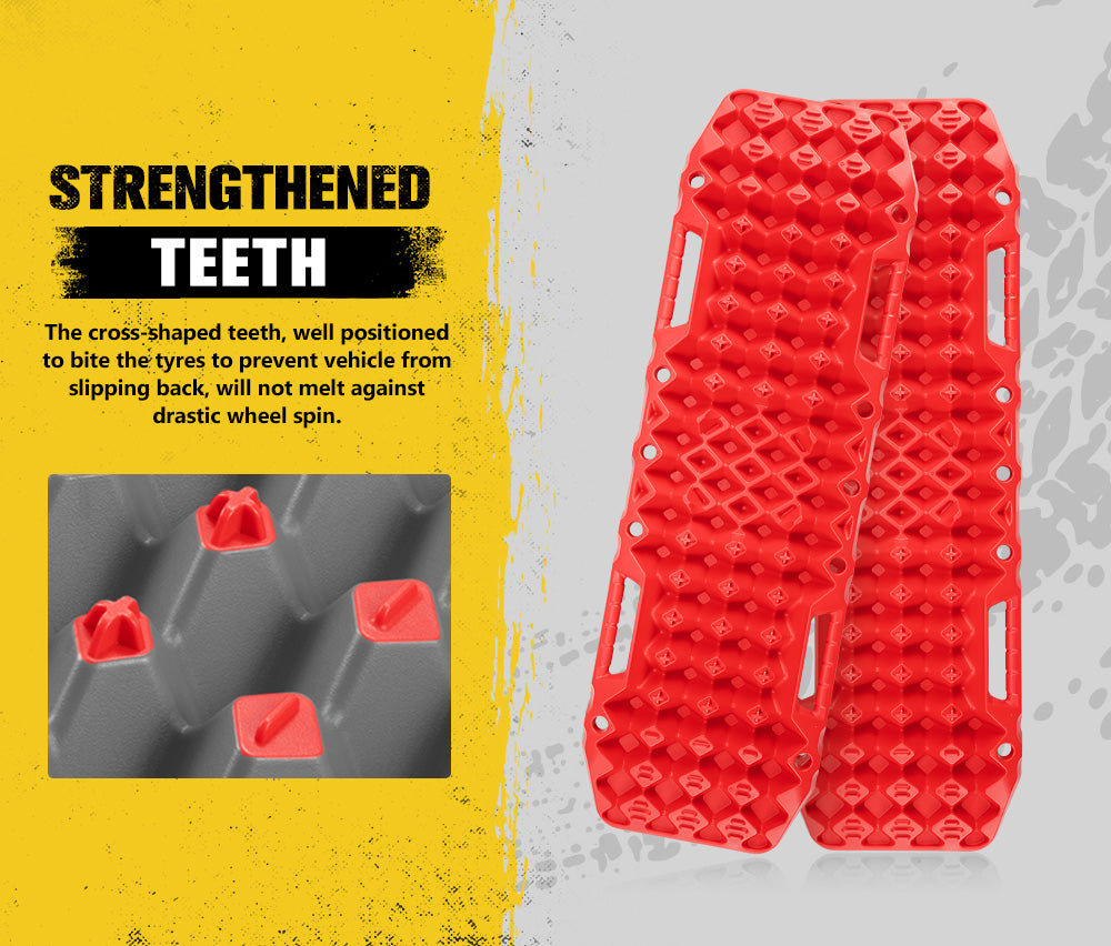 Bunker Indust Recovery Tracks Farm Jack Base 10T Board Sand Mud Snow OffRoad 4WD Red - Sunyee