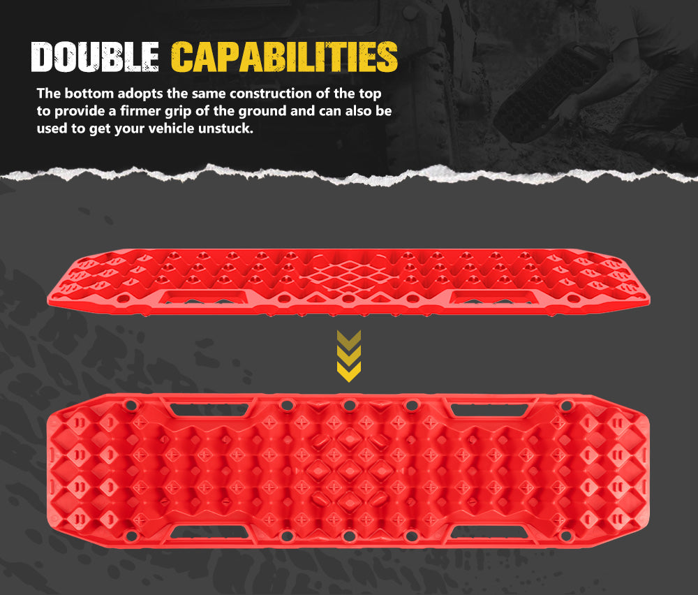 Bunker Indust Recovery Tracks Farm Jack Base 10T Board Sand Mud Snow OffRoad 4WD Red - Sunyee