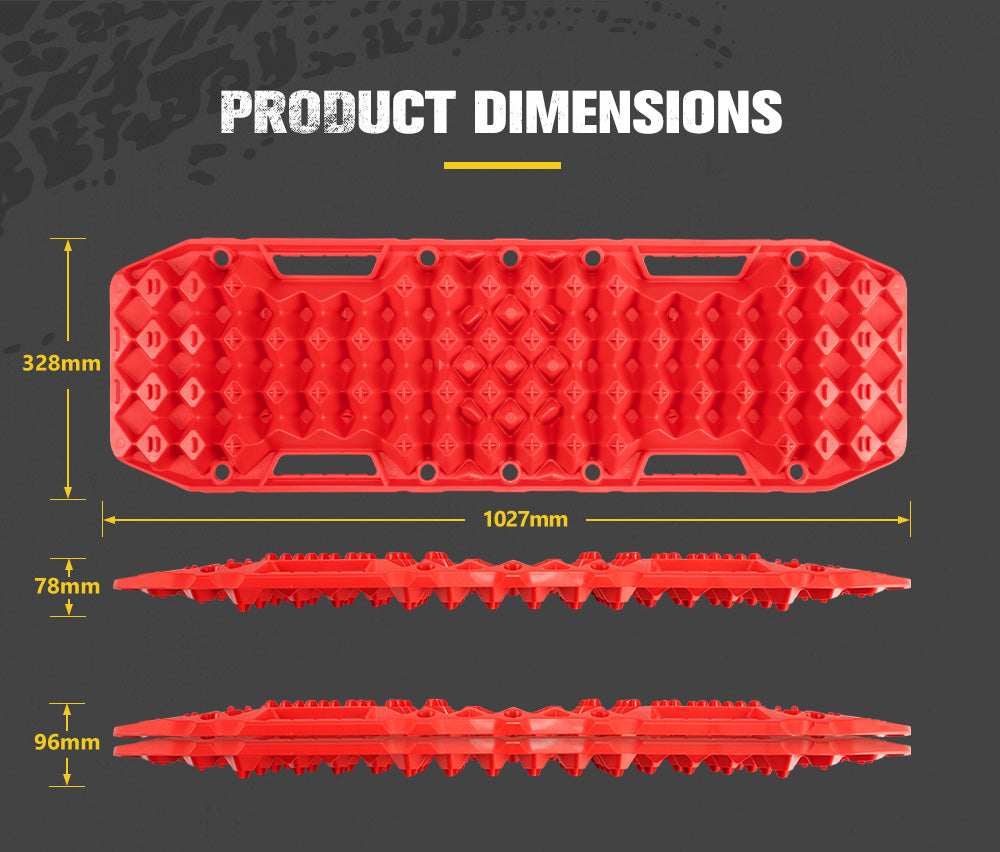 Bunker Indust Recovery Tracks Farm Jack Base 10T Board Sand Mud Snow OffRoad 4WD Red - Sunyee