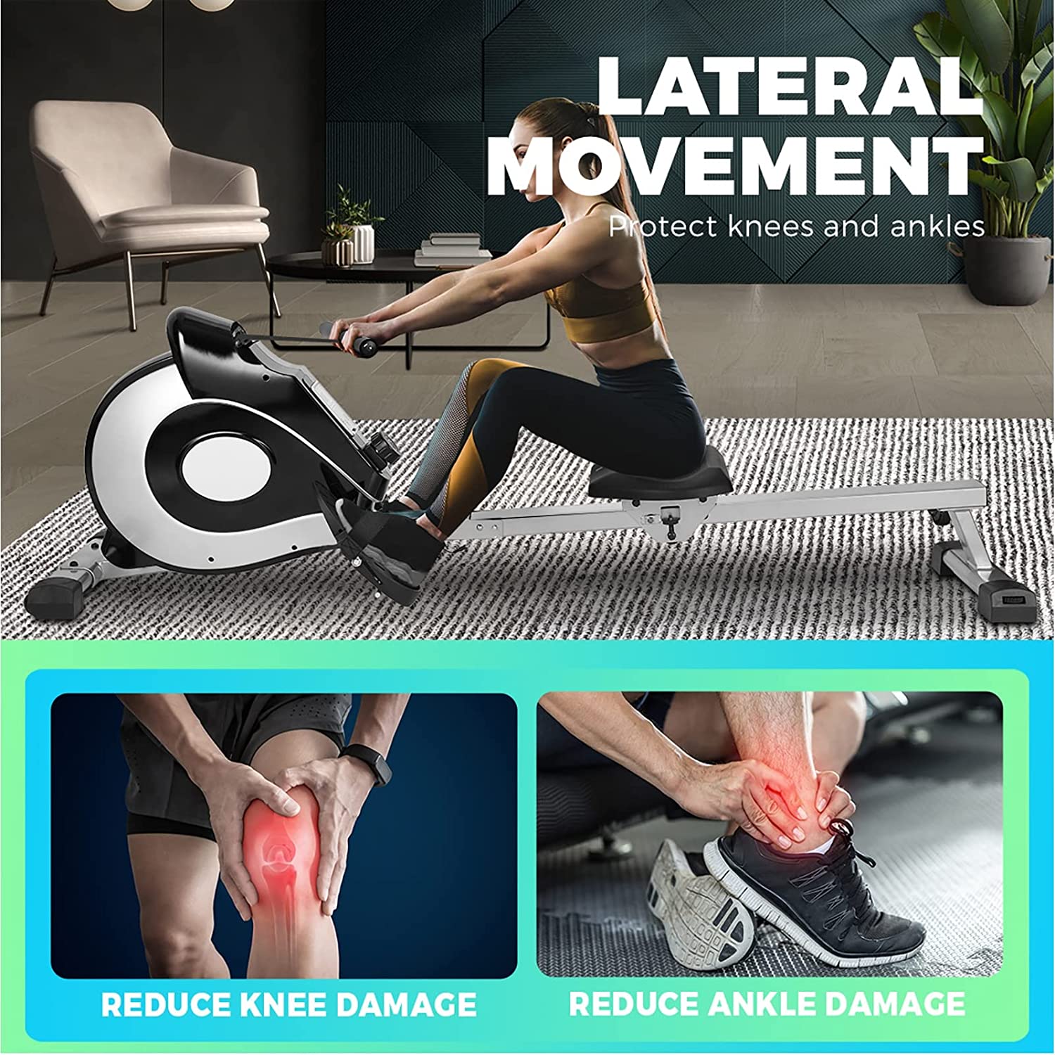 Finex Magnetic Rowing Machine Flywheel Resistance Rower Cardio Home Gym Fitness - Sunyee