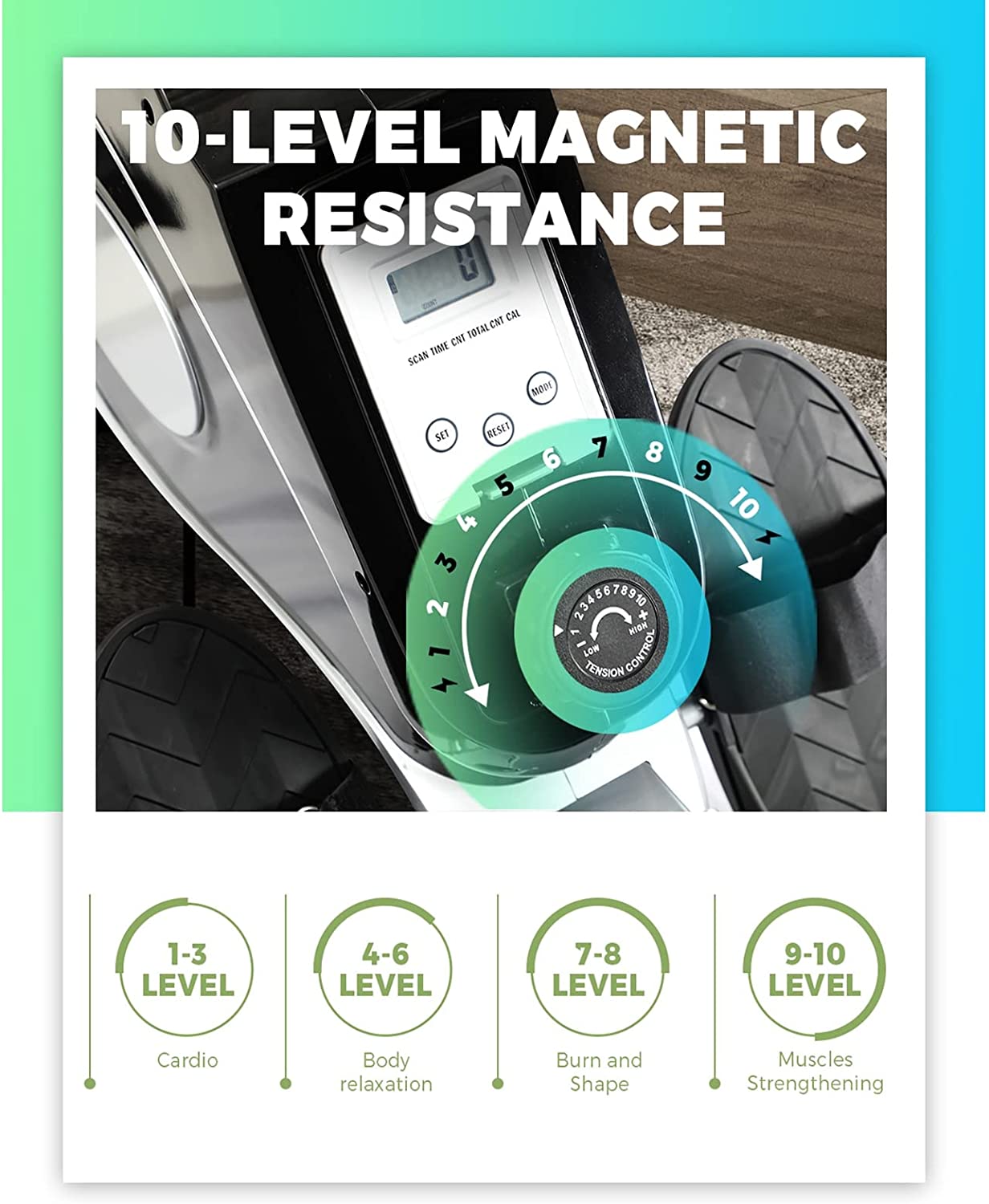 Finex Magnetic Rowing Machine Flywheel Resistance Rower Cardio Home Gym Fitness - Sunyee