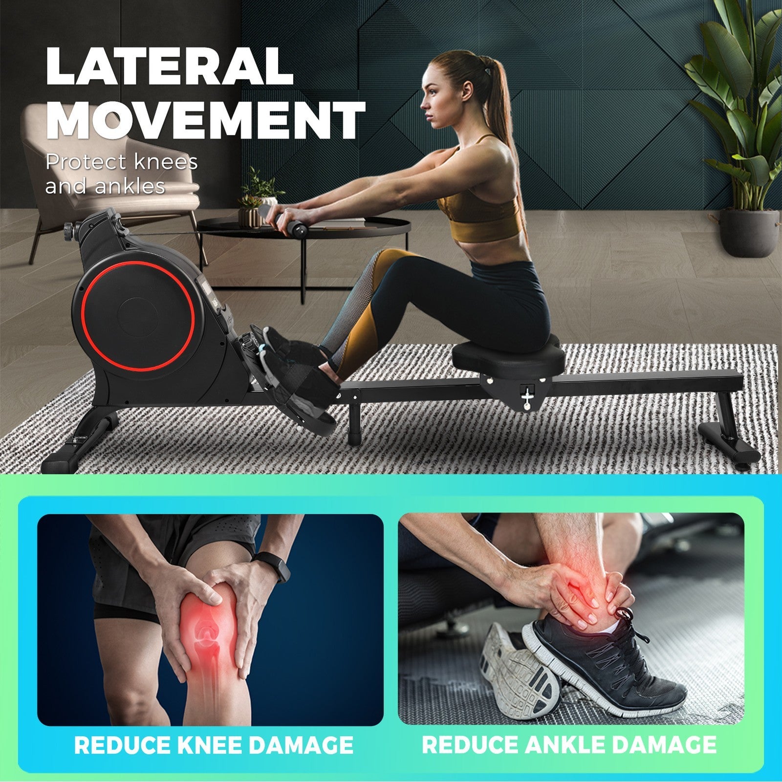 Finex Magnetic Rowing Machine Rower Resistance Cardio Fitness Home Gym Exercise - Sunyee