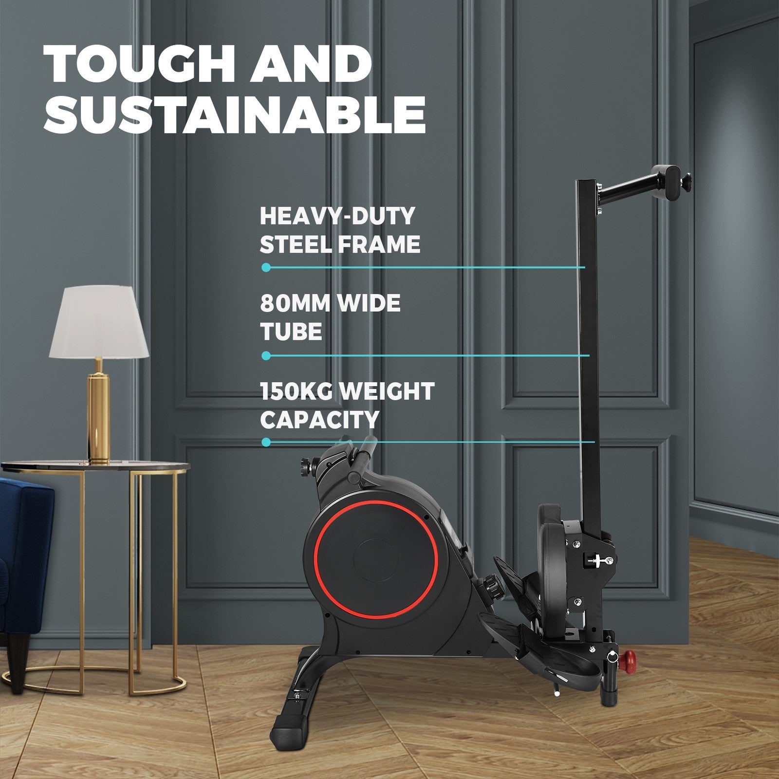 Finex Magnetic Rowing Machine Rower Resistance Cardio Fitness Home Gym Exercise - Sunyee