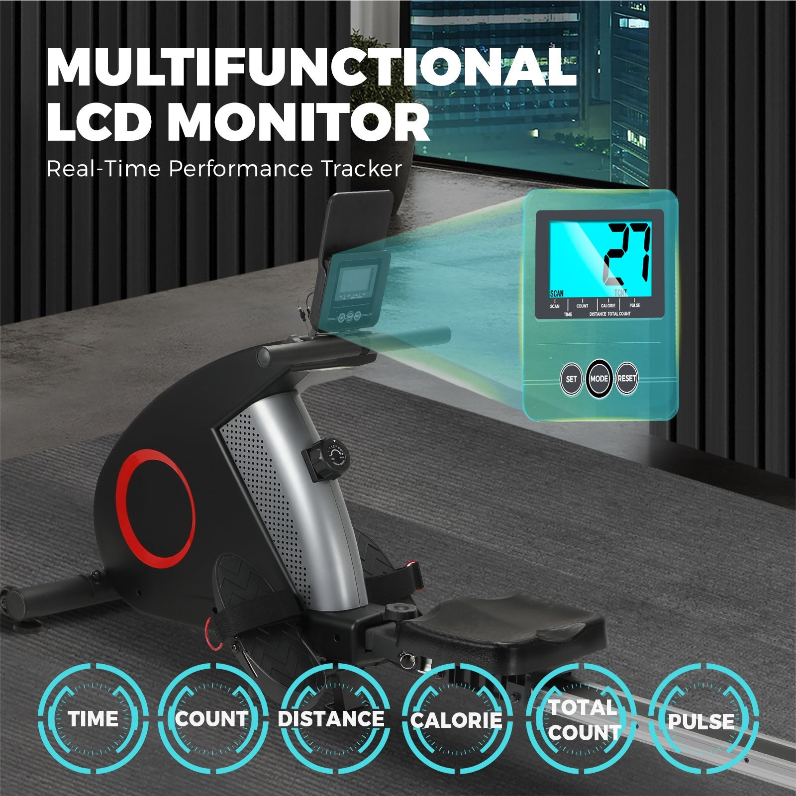 Finex Magnetic Rowing Machine Rower Resistance Exercise Fitness Gym Cardio - Sunyee