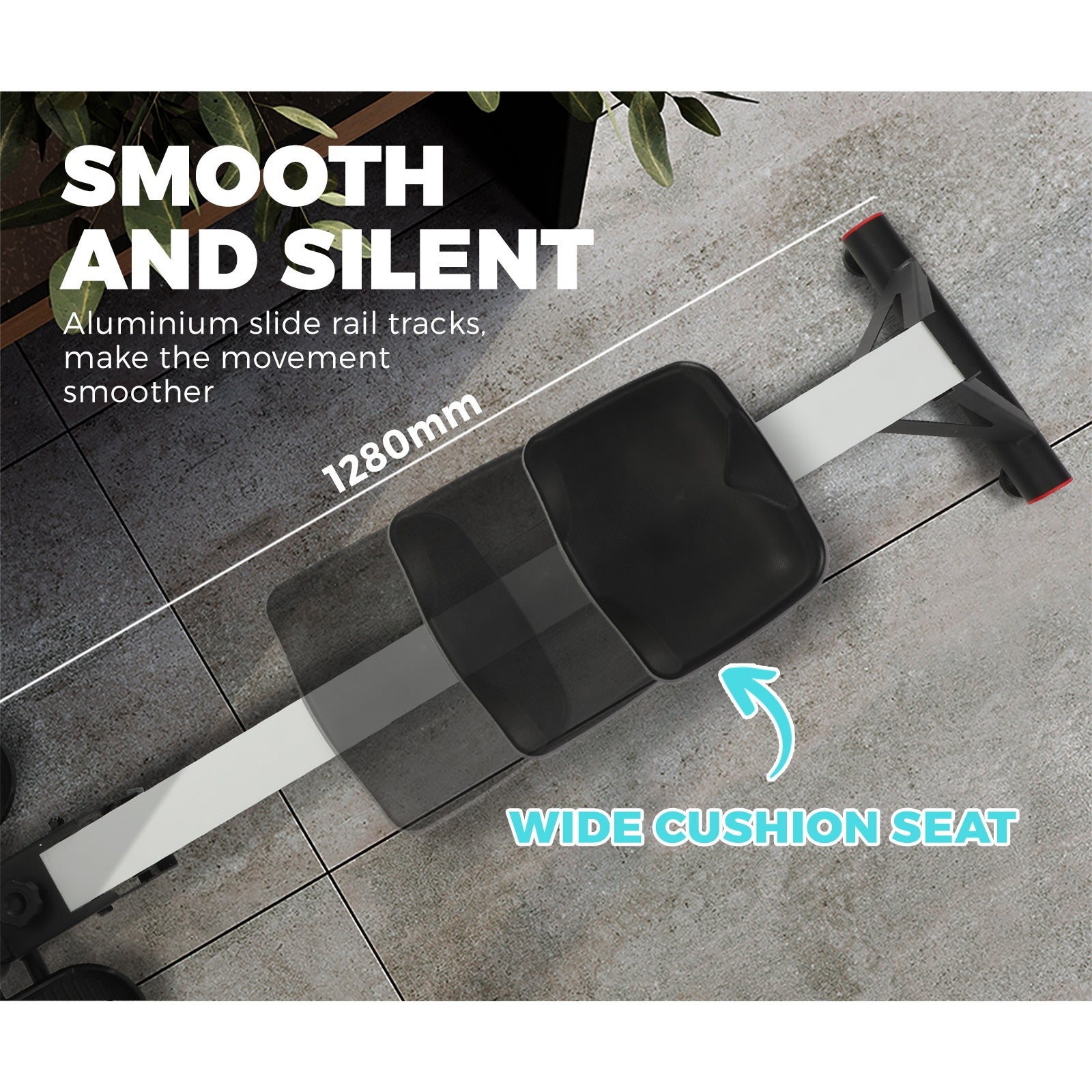 Finex Rowing Machine Rower Air Resistance Home Gym Fitness Foldable LCD Monitor - Sunyee