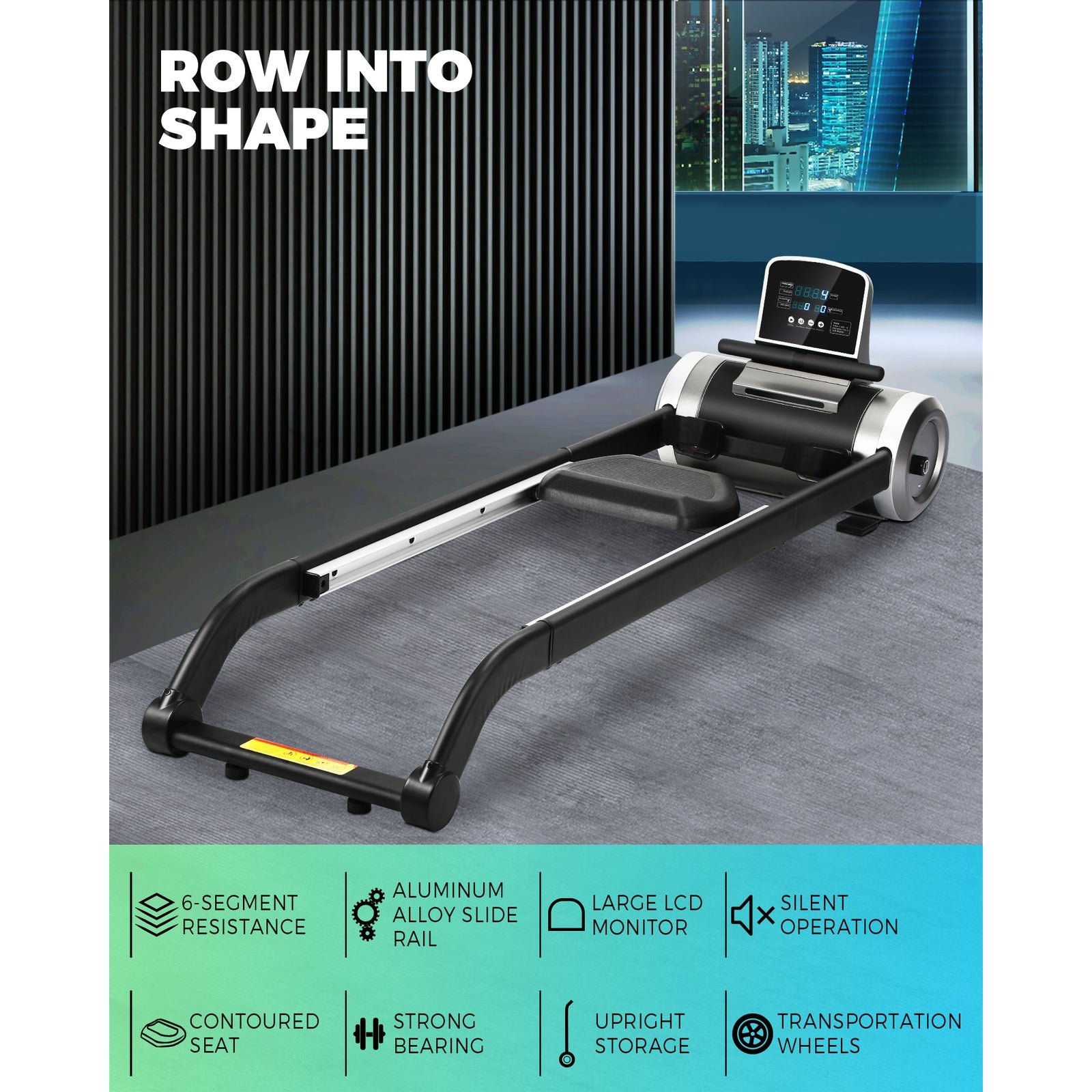 Finex Rowing Machine Rower Magnetic Resistence Home Gym Exercise Cardio Machine - Sunyee