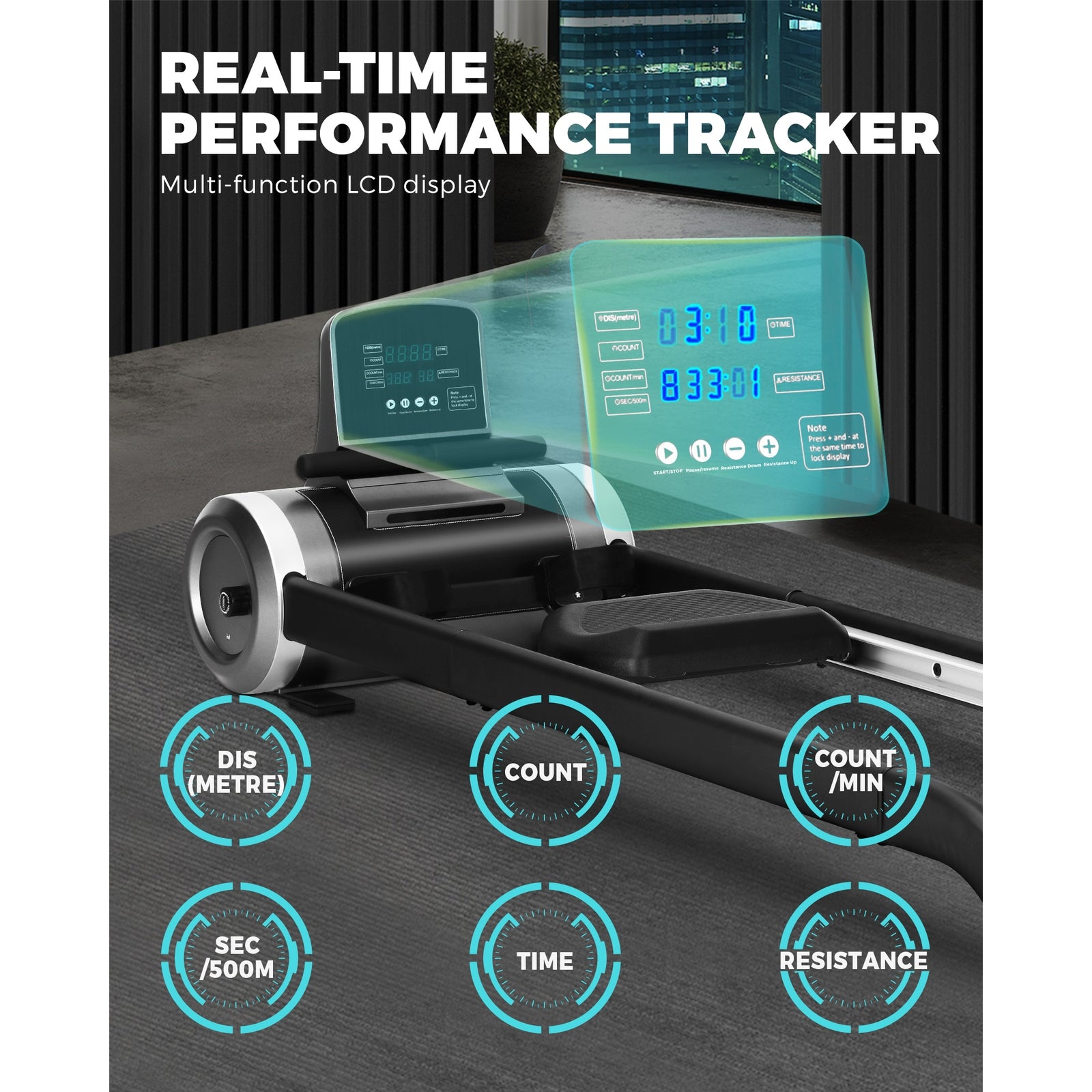 Finex Rowing Machine Rower Magnetic Resistence Home Gym Exercise Cardio Machine - Sunyee