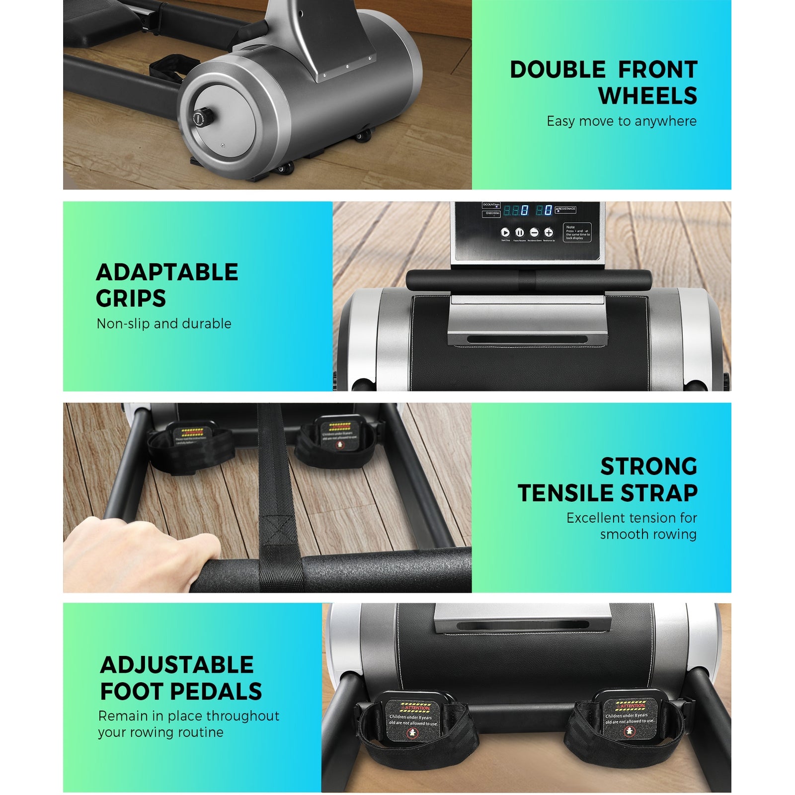 Finex Rowing Machine Rower Magnetic Resistence Home Gym Exercise Cardio Machine - Sunyee