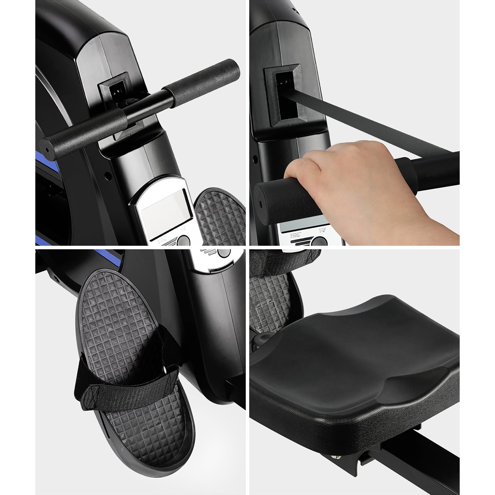 Finex Rowing Machine Elastic Rope Resistance Rower Adjustable Home Gym Fitness - Sunyee