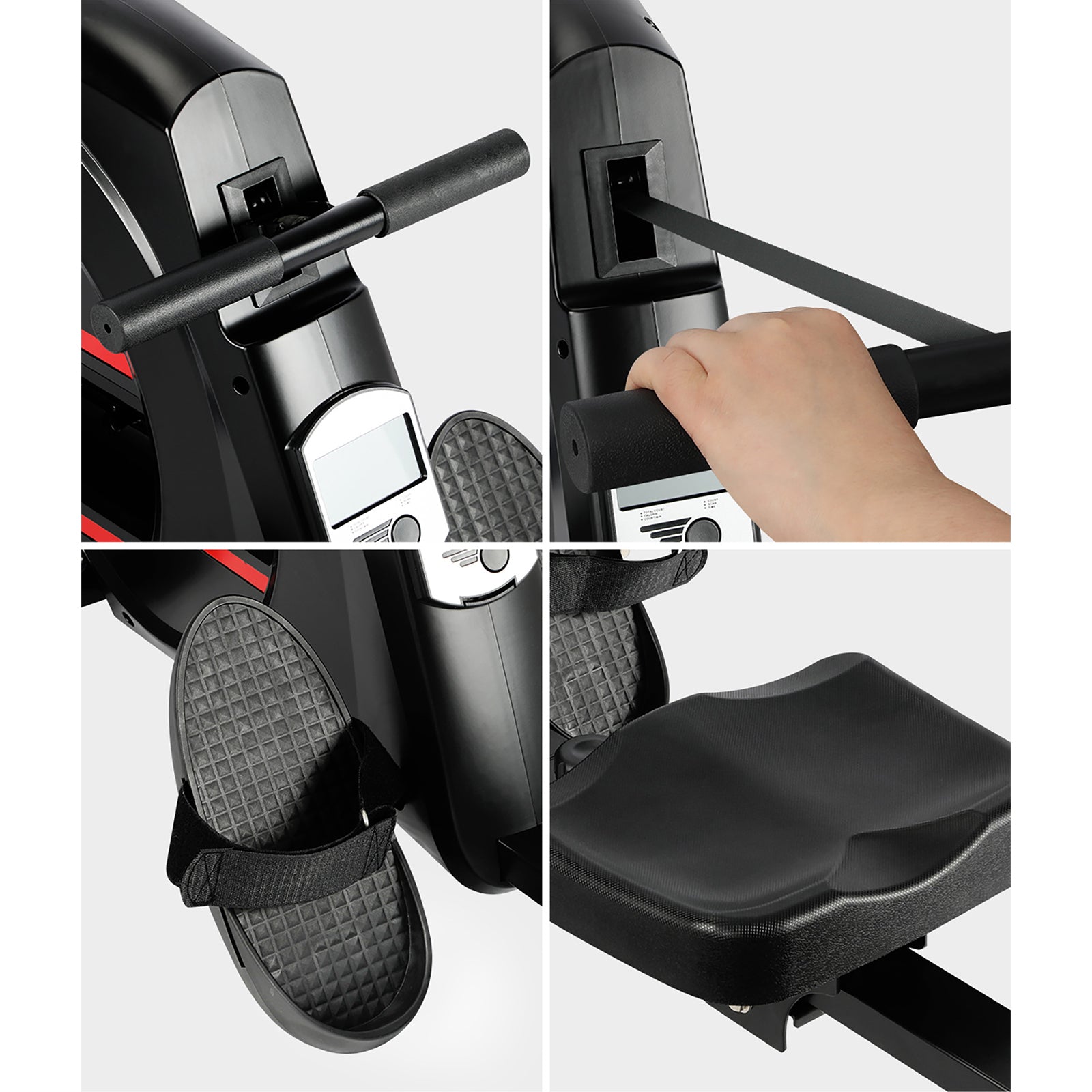 Finex Rowing Machine Rower Elastic Rope Resistance Exercise Home Gym Cardio - Sunyee