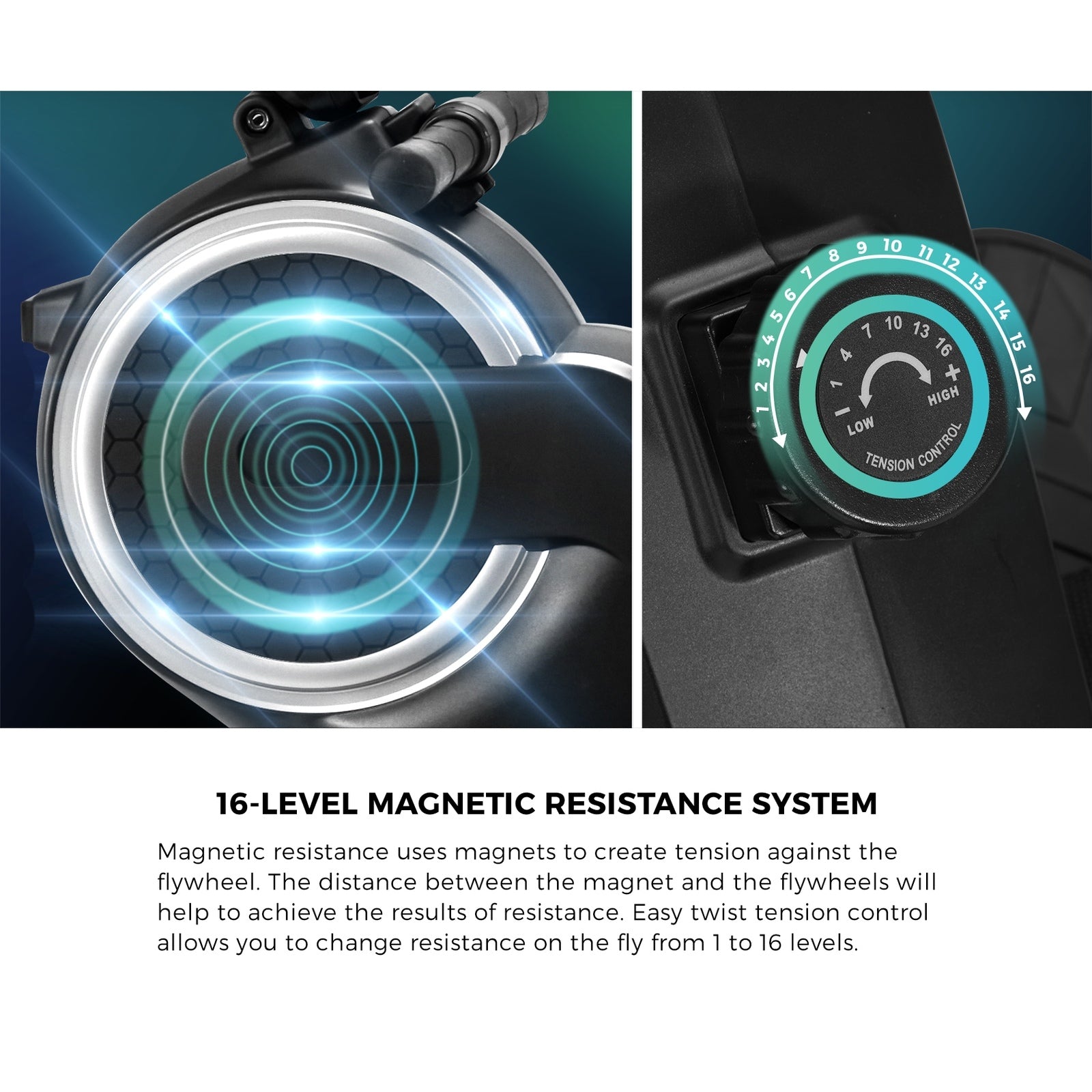 Finex Rowing Machine Rower Magnetic Resistance Exercise Fitness Cardio Aluminium - Sunyee