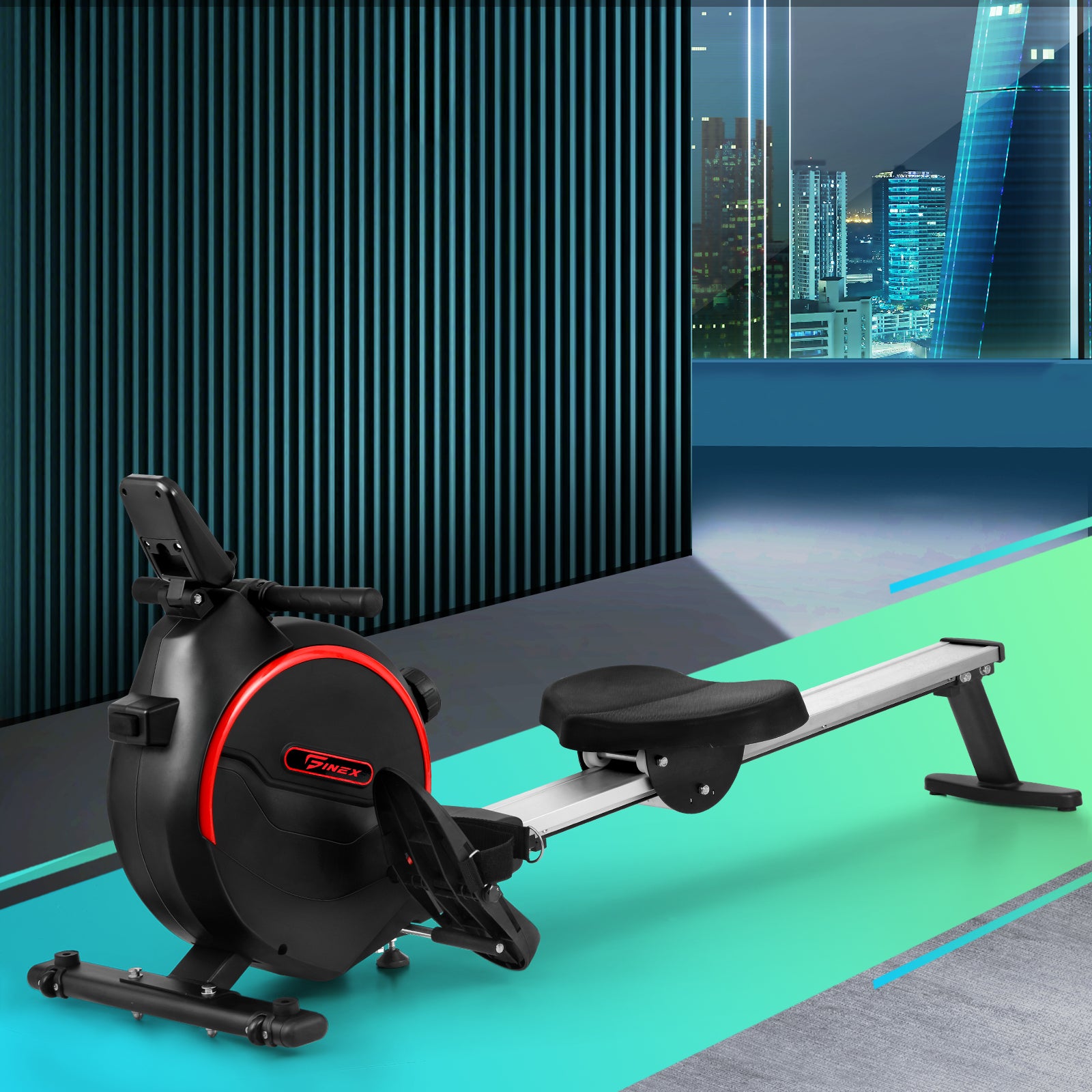 Finex Rowing Machine Rower Magnetic Resistance Fitness Home Gym Cardio 16-Level - Sunyee