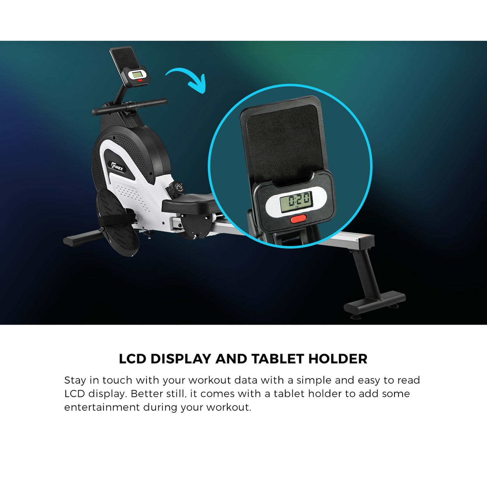 Finex Rowing Machine Rower Magnetic Resistance Fitness Workout Home Gym Cardio - Sunyee