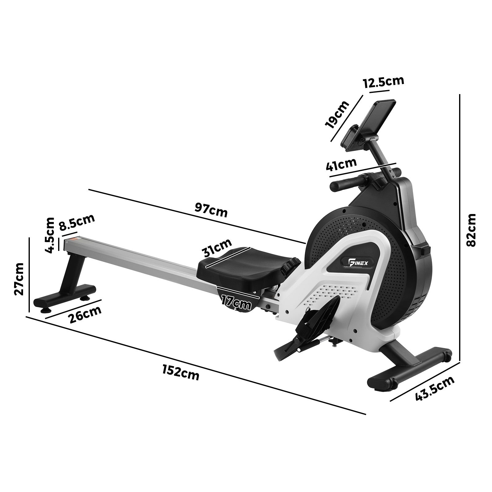 Finex Rowing Machine Rower Magnetic Resistance Fitness Workout Home Gym Cardio - Sunyee
