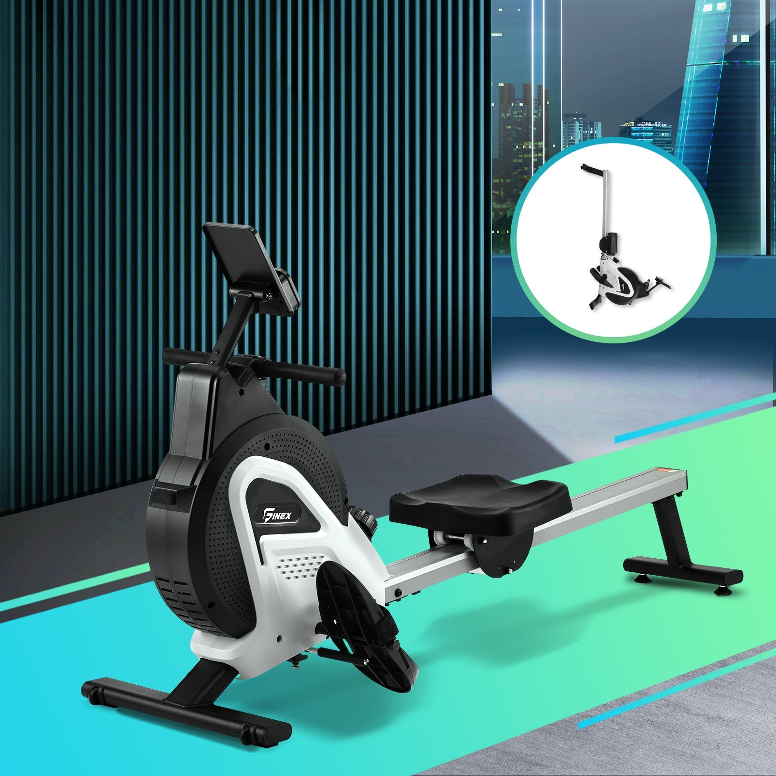 Finex Rowing Machine Rower Magnetic Resistance Fitness Workout Home Gym Cardio - Sunyee