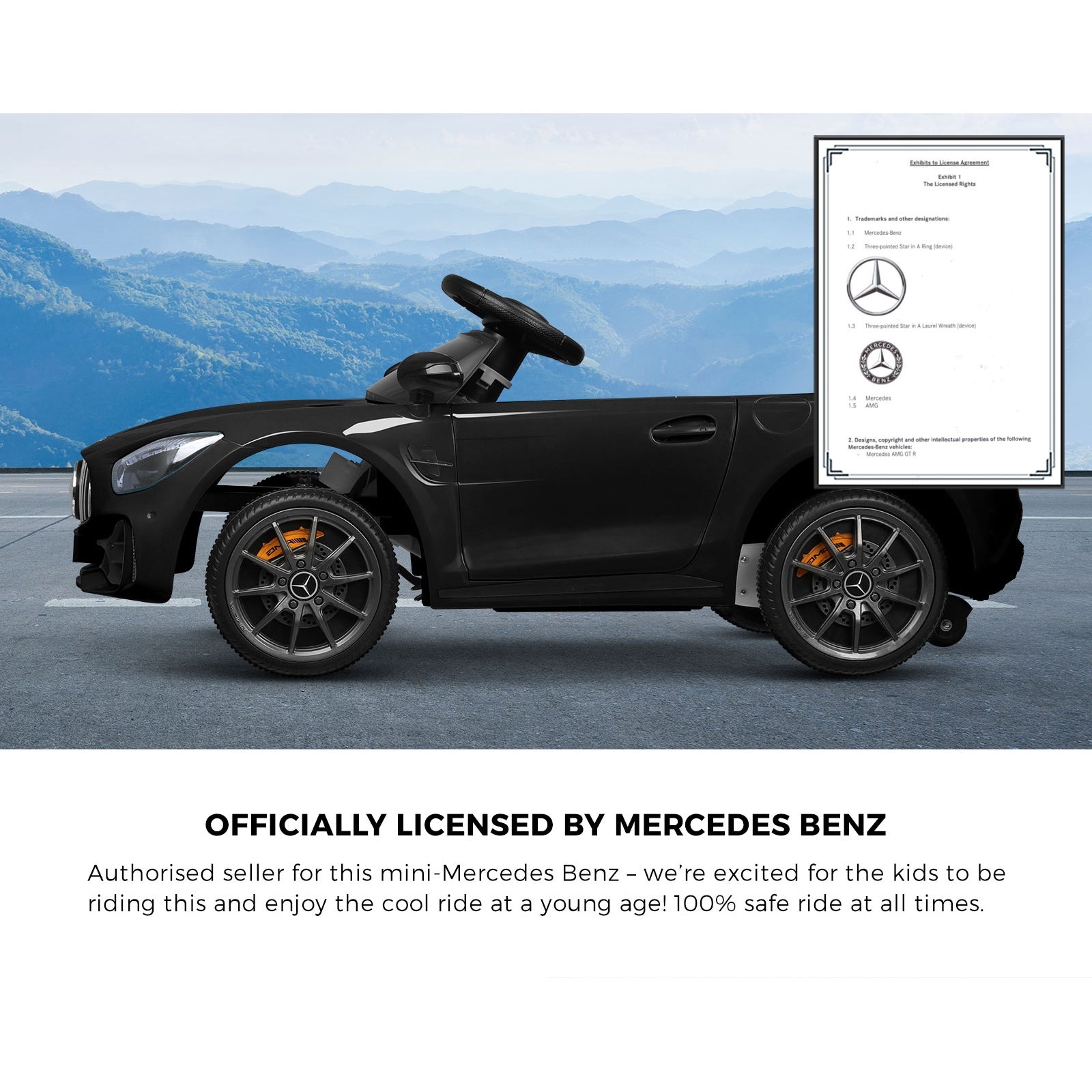 Kids Ride On Car Mercedes-Benz AMG GTR Licensed Remote Electric Toy Gift 12V - Sunyee