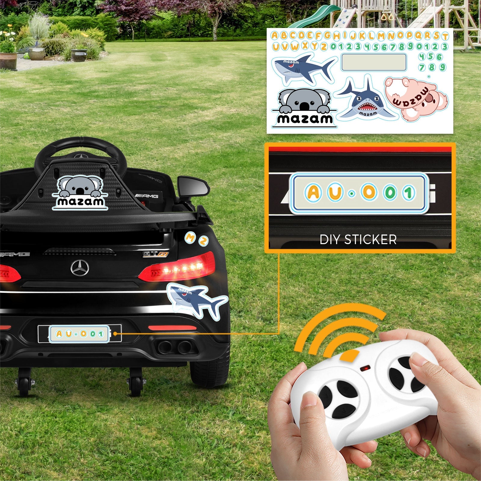 Kids Ride On Car Mercedes-Benz AMG GTR Licensed Remote Electric Toy Gift 12V - Sunyee