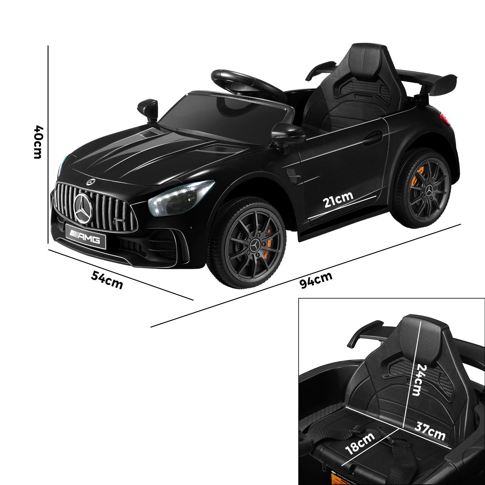 Kids Ride On Car Mercedes-Benz AMG GTR Licensed Remote Electric Toy Gift 12V - Sunyee