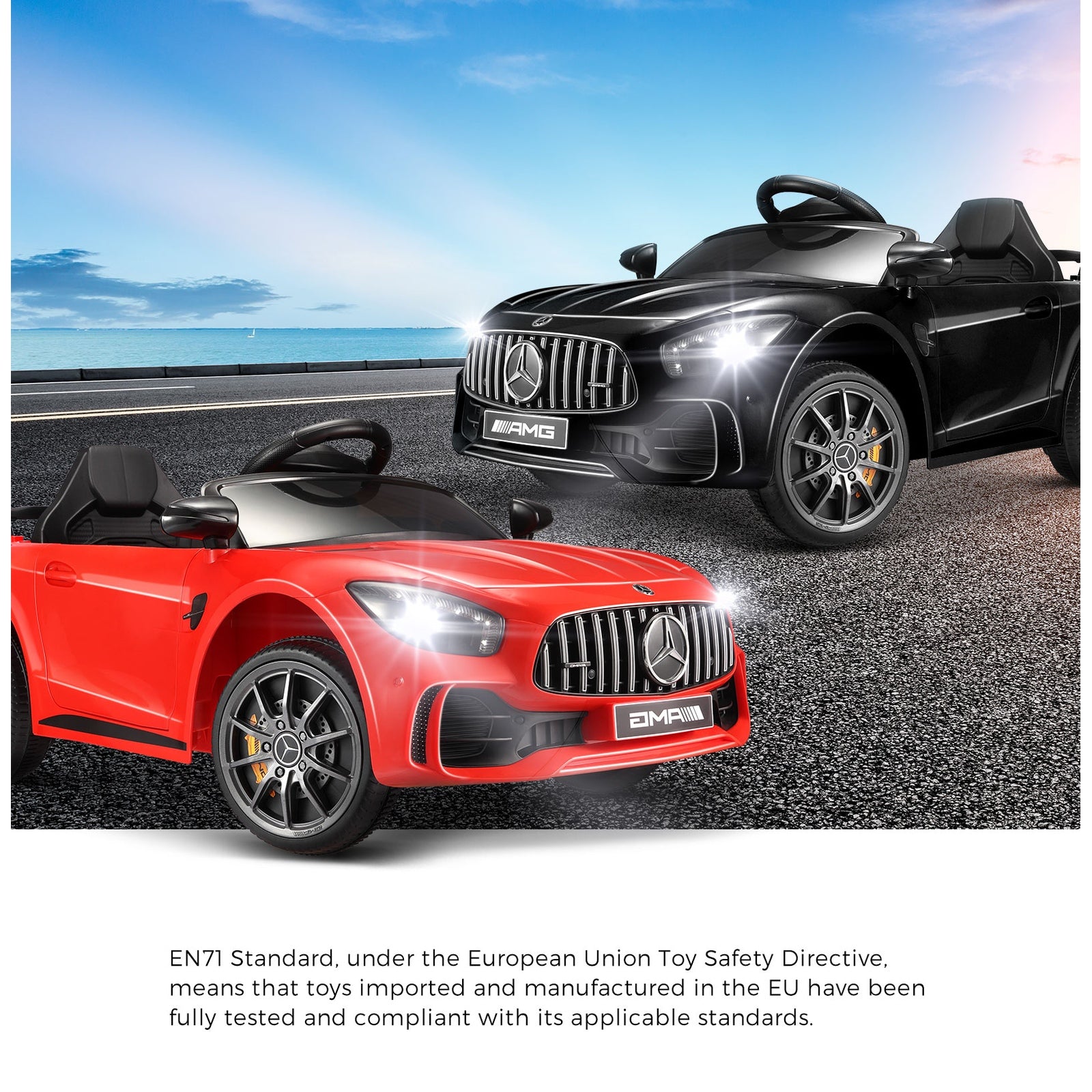 Kids Ride On Car Mercedes-Benz AMG GTR Licensed Electric Vehicle Toy w/ Remote - Sunyee