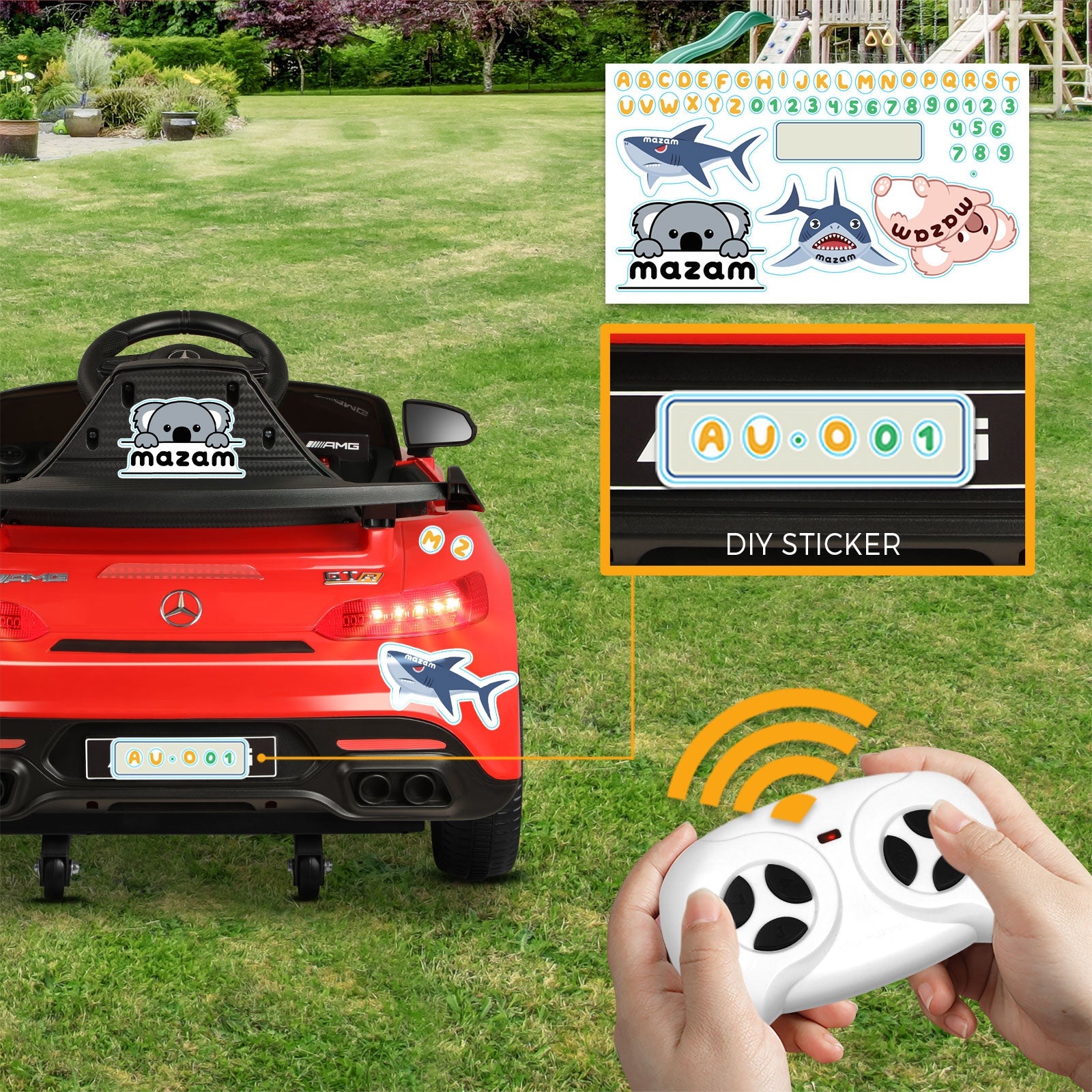 Kids Ride On Car Mercedes-Benz AMG GTR Licensed Electric Vehicle Toy Gift 12V - Sunyee