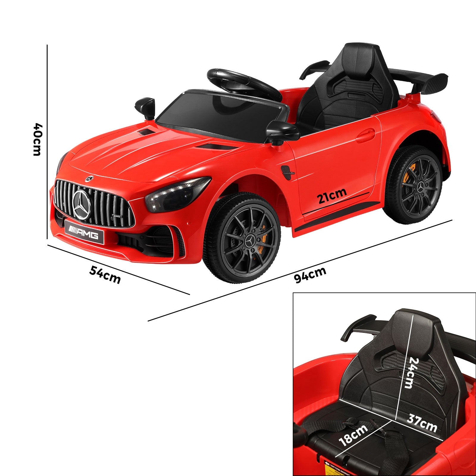 Kids Ride On Car Mercedes-Benz AMG GTR Licensed Electric Vehicle Toy Gift 12V - Sunyee