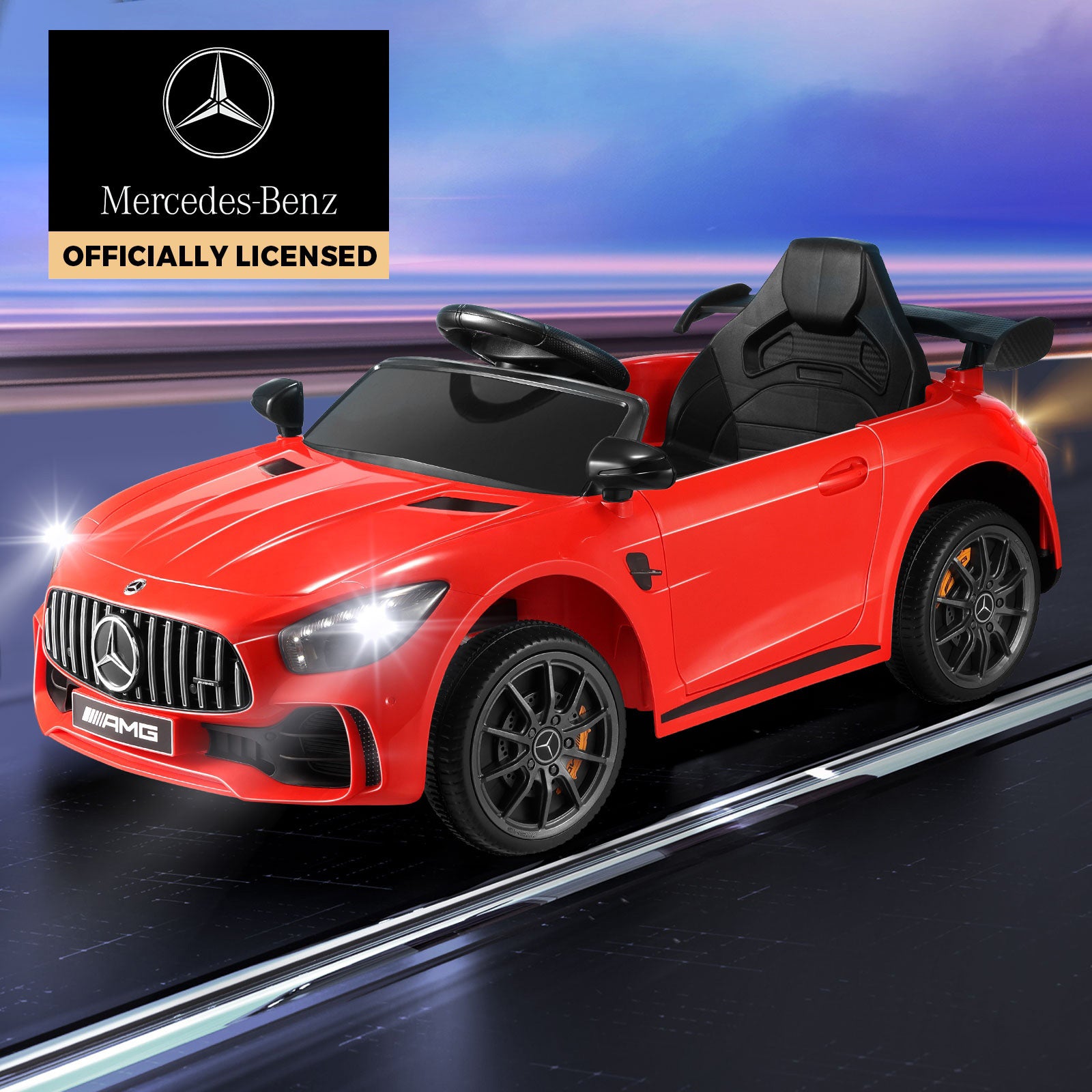 Kids Ride On Car Mercedes-Benz AMG GTR Licensed Electric Vehicle Toy Gift 12V - Sunyee