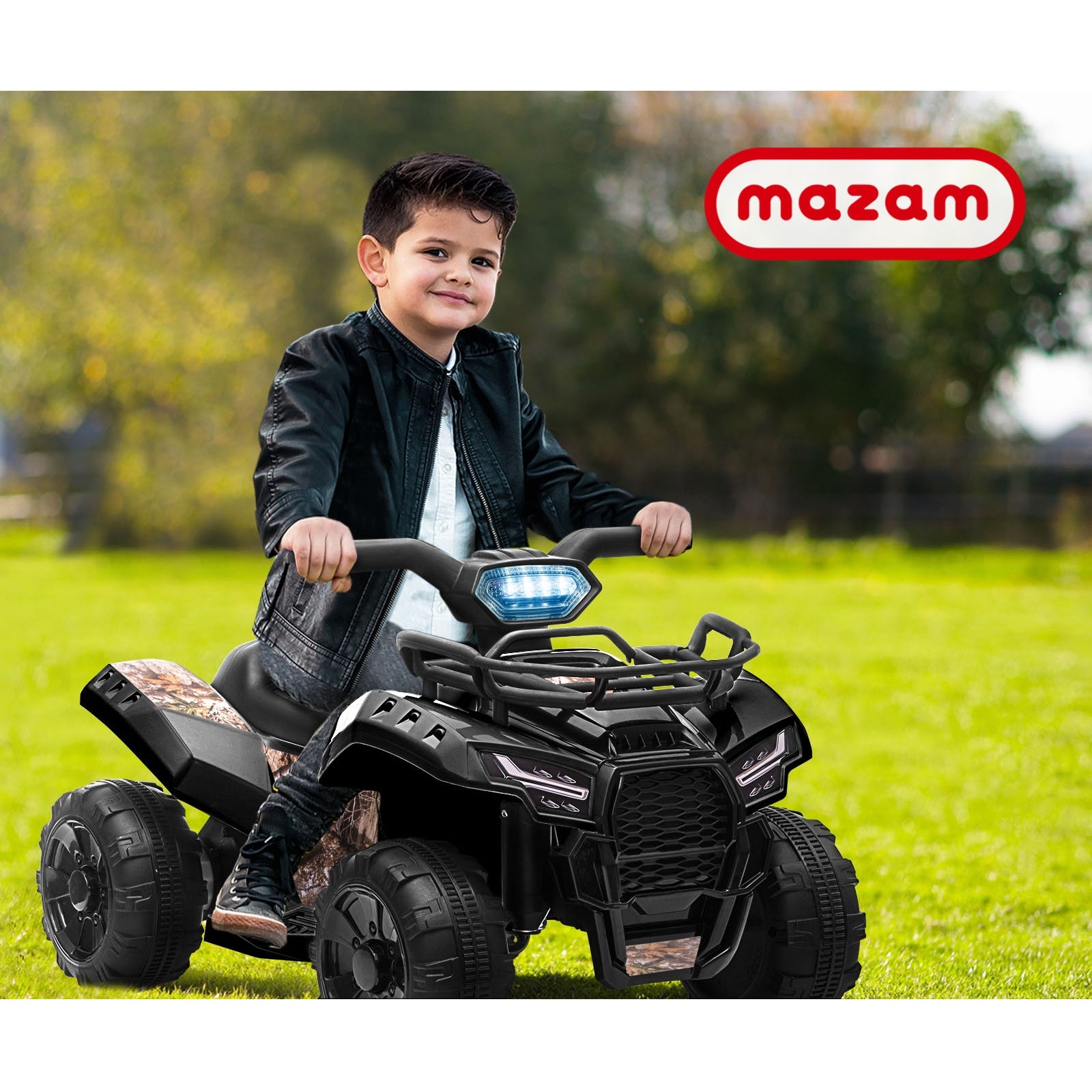 Mazam Ride On Car Electric ATV Bike Vehicle for Toddlers Kids Rechargeable Black - Sunyee