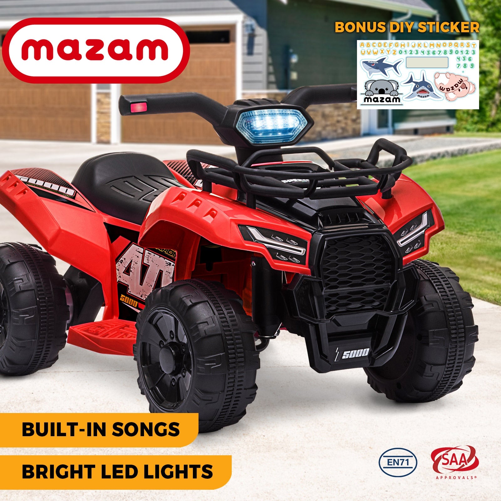 Mazam Kids Ride On Car Electric ATV Bike Vehicle Toy for Toddlers Rechargeable - Sunyee