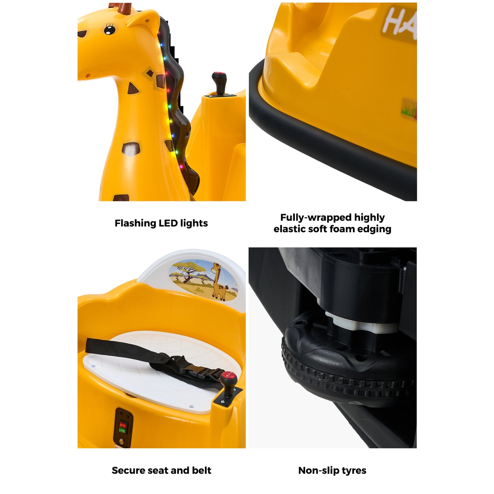 Mazam Kids Ride on Car Electric Cars Bumper Toys Remote Control Light Giraffe - Sunyee