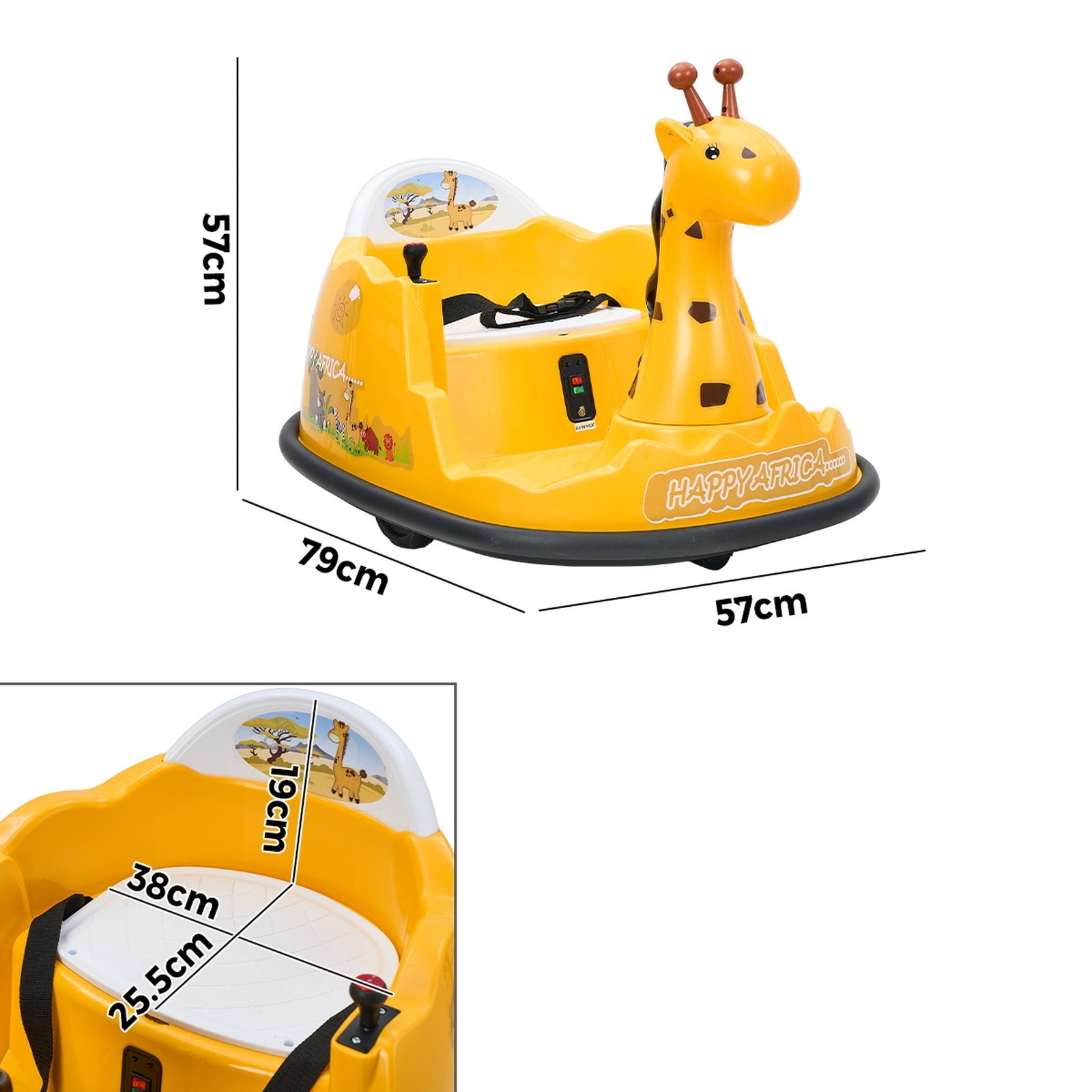 Mazam Kids Ride on Car Electric Cars Bumper Toys Remote Control Light Giraffe - Sunyee