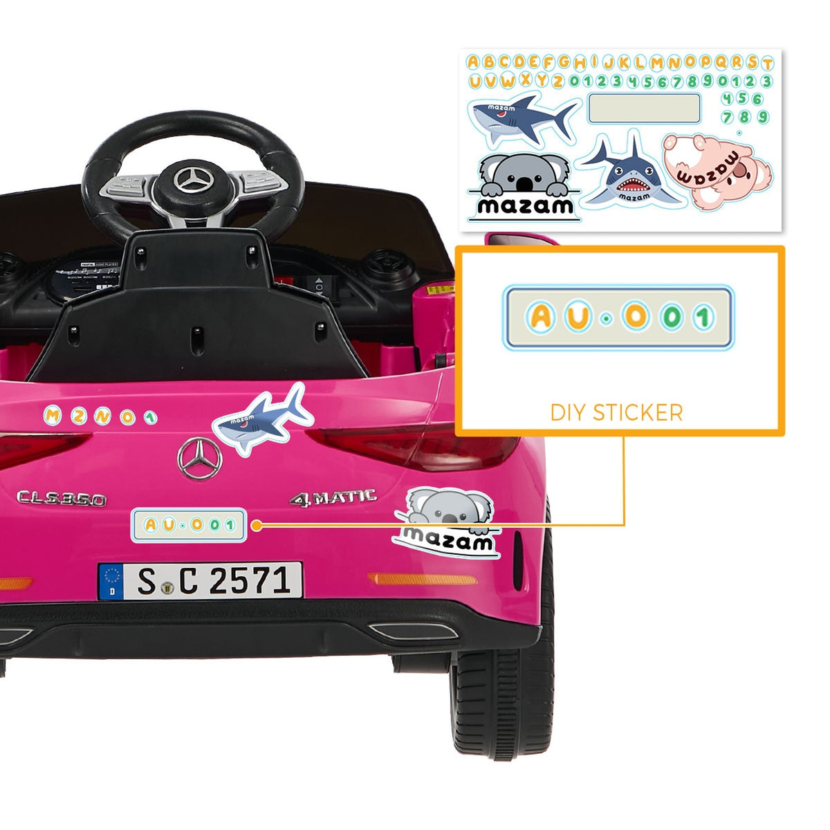 Kids Ride On Car 12V Mercedes-Benz Licensed Remote Control Toy Pink