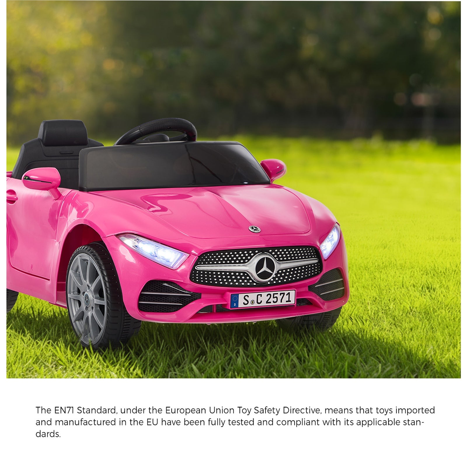 Kids Ride On Car 12V Mercedes-Benz Licensed Remote Control Toy Pink - Sunyee