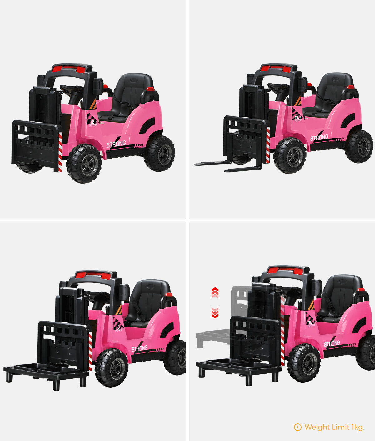 Mazam Ride-On Forklift Electric Car Toy for Toddlers Kids 12V Rechargeable Pink - Sunyee